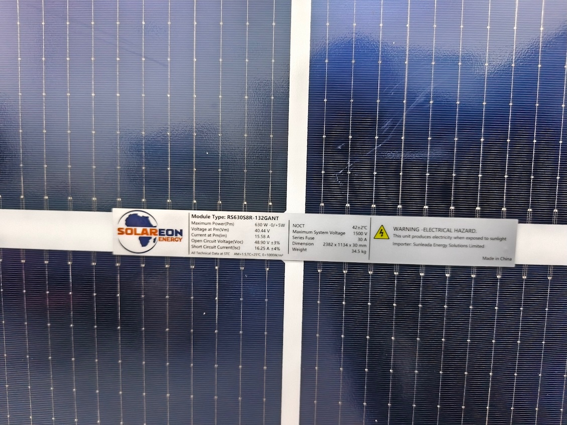 630W Solareon Bi-facial Double-glass Mono-crystalline Solar Panel