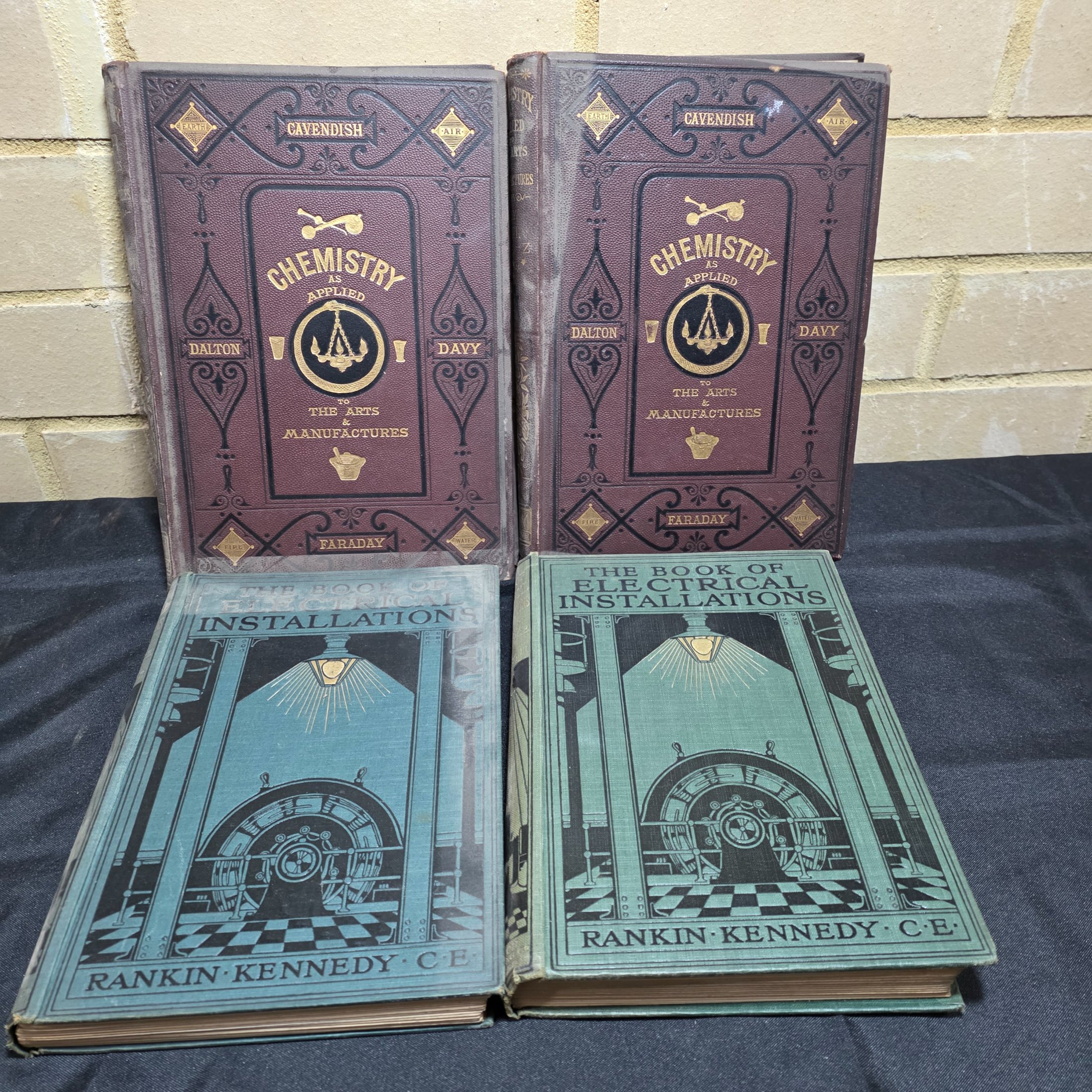 Set of Four Antique Science and Engineering Books: Chemistry and Electrical Installations — Lot 141, photograph 1