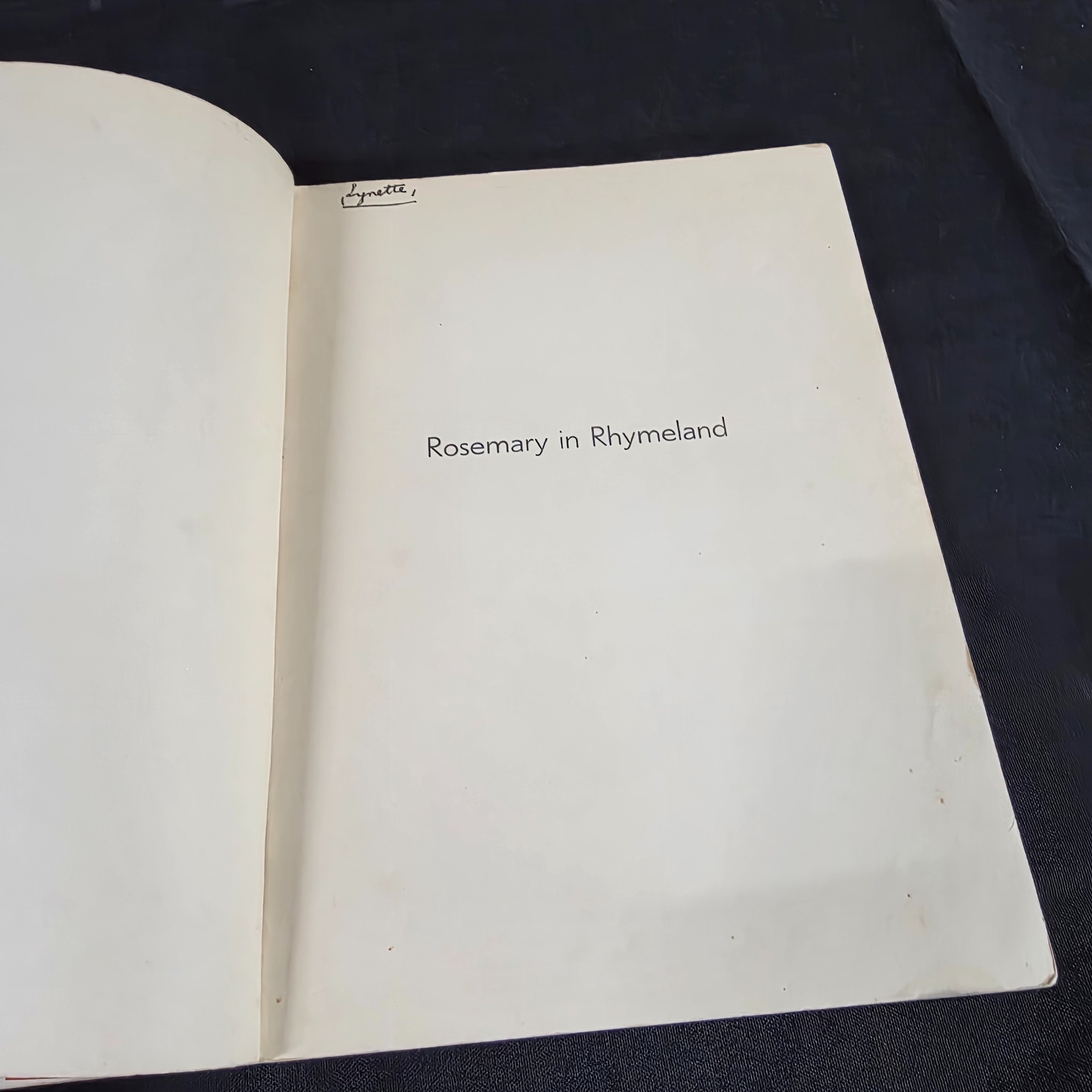 Vintage Perth Published Book: Rosemary in Rhymeland by Evelyn Bartlett — Lot 144, photograph 5