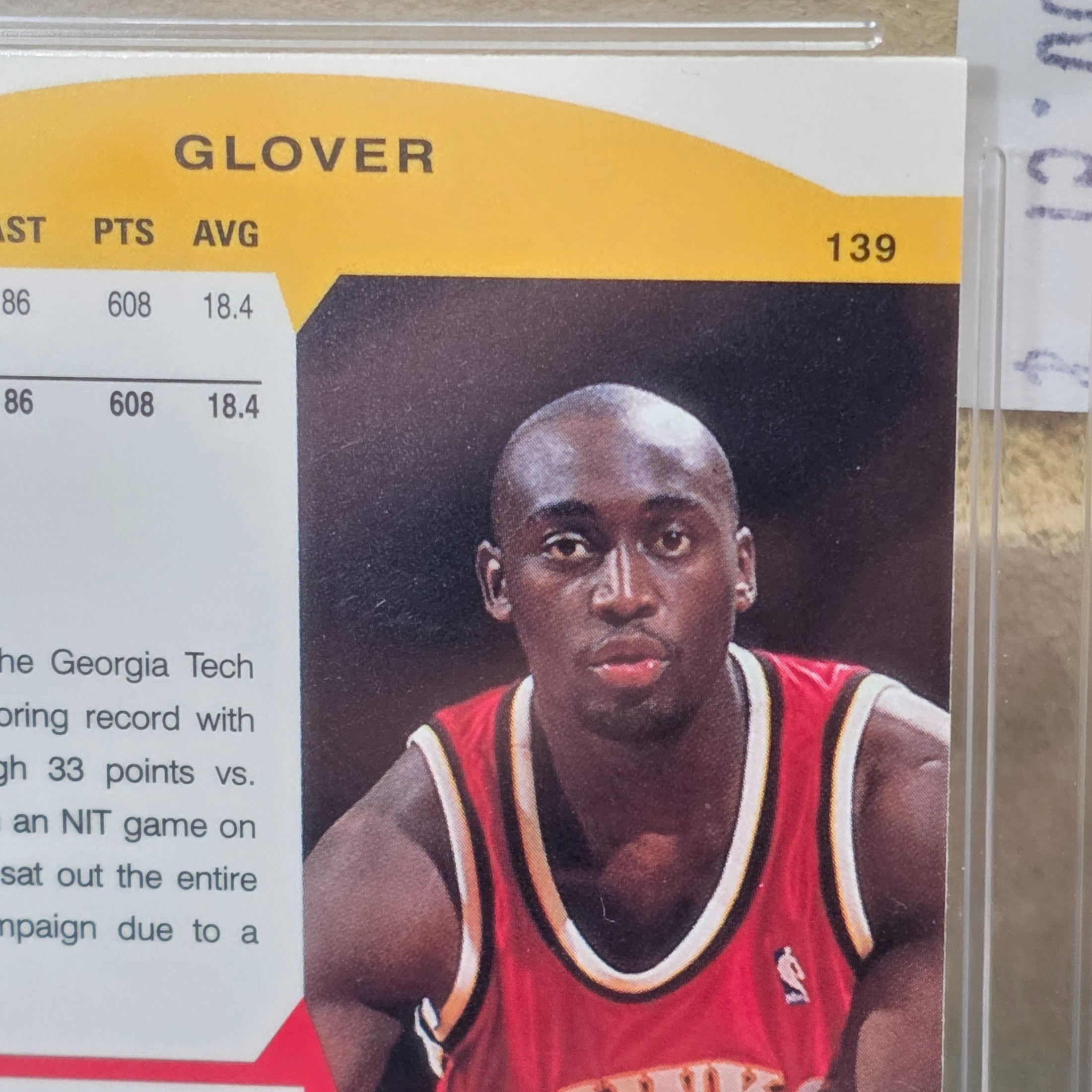 A 1999 Upper Deck NBA basketball rookie card of Dion Glover, graded 7 NM by TCG Grading, encapsulated in a protective slab. - View 4