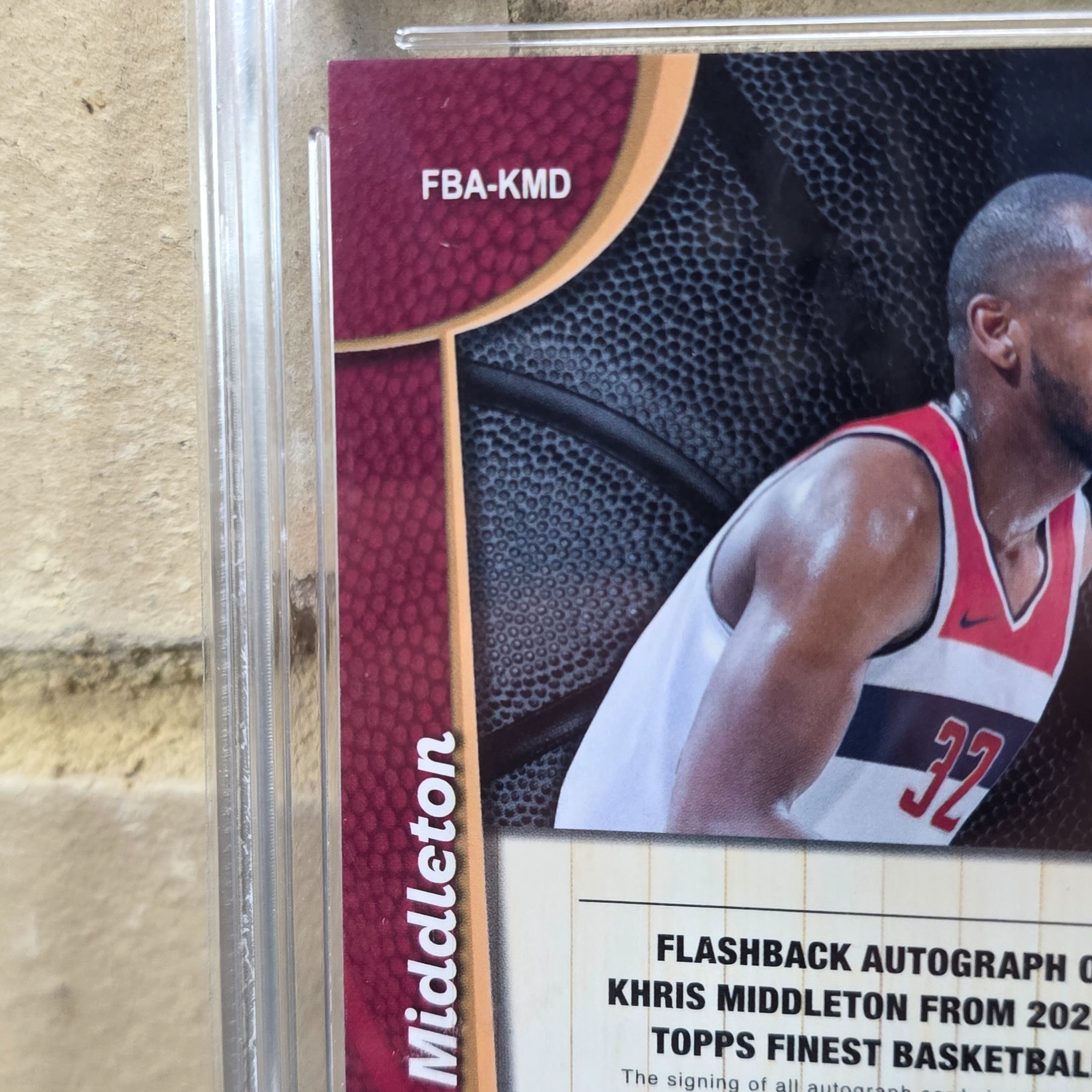 A graded 2025 Topps Finest Basketball trading card featuring an autographed Flashback insert of NBA player Khris Middleton, encapsulated by TCG Grading with a grade of 6.5 EX/NM+. - View 6