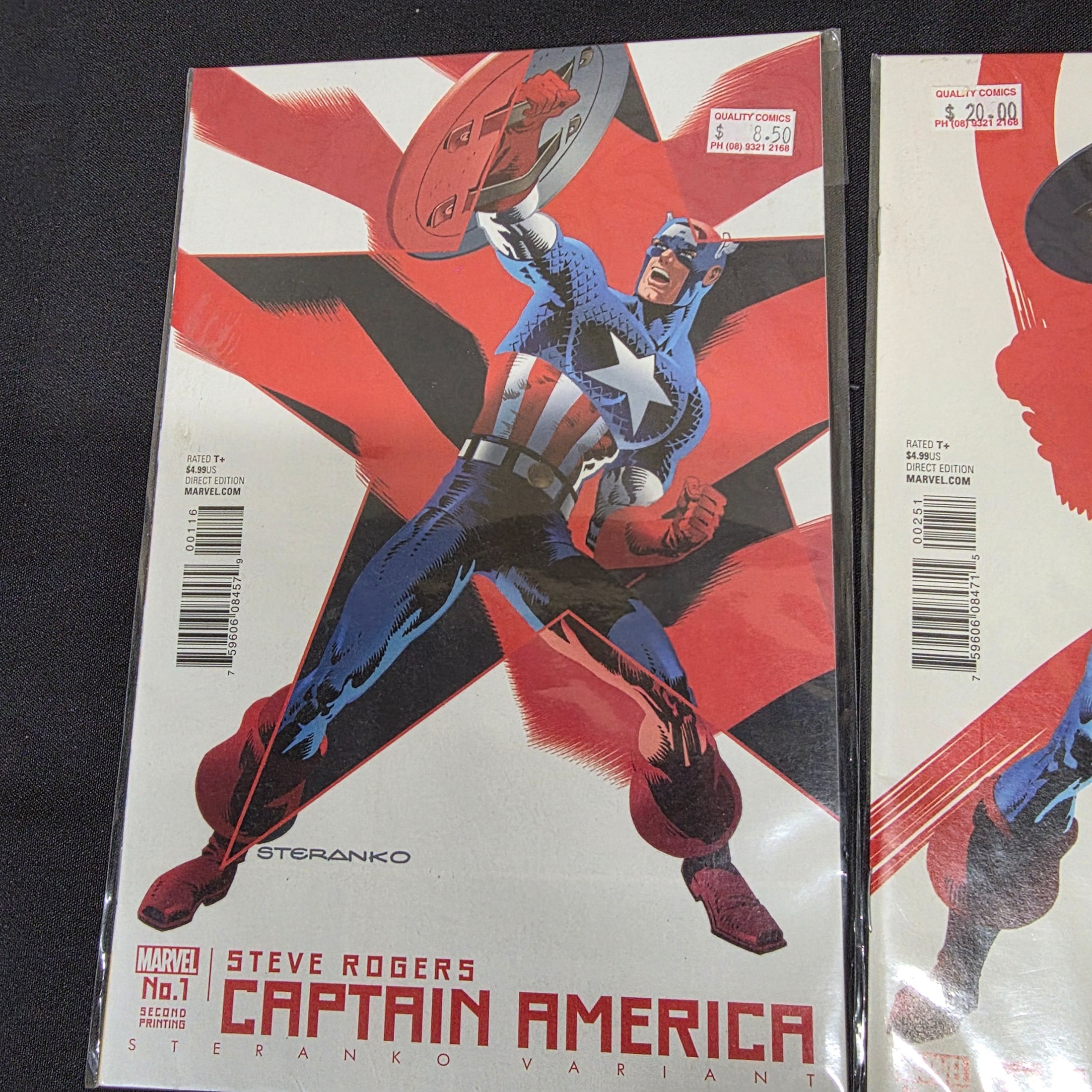 Marvel Steve Rogers Captain America No.1 & Civil War II No.2 Steranko Variant Comic Books — Lot 178, photograph 6