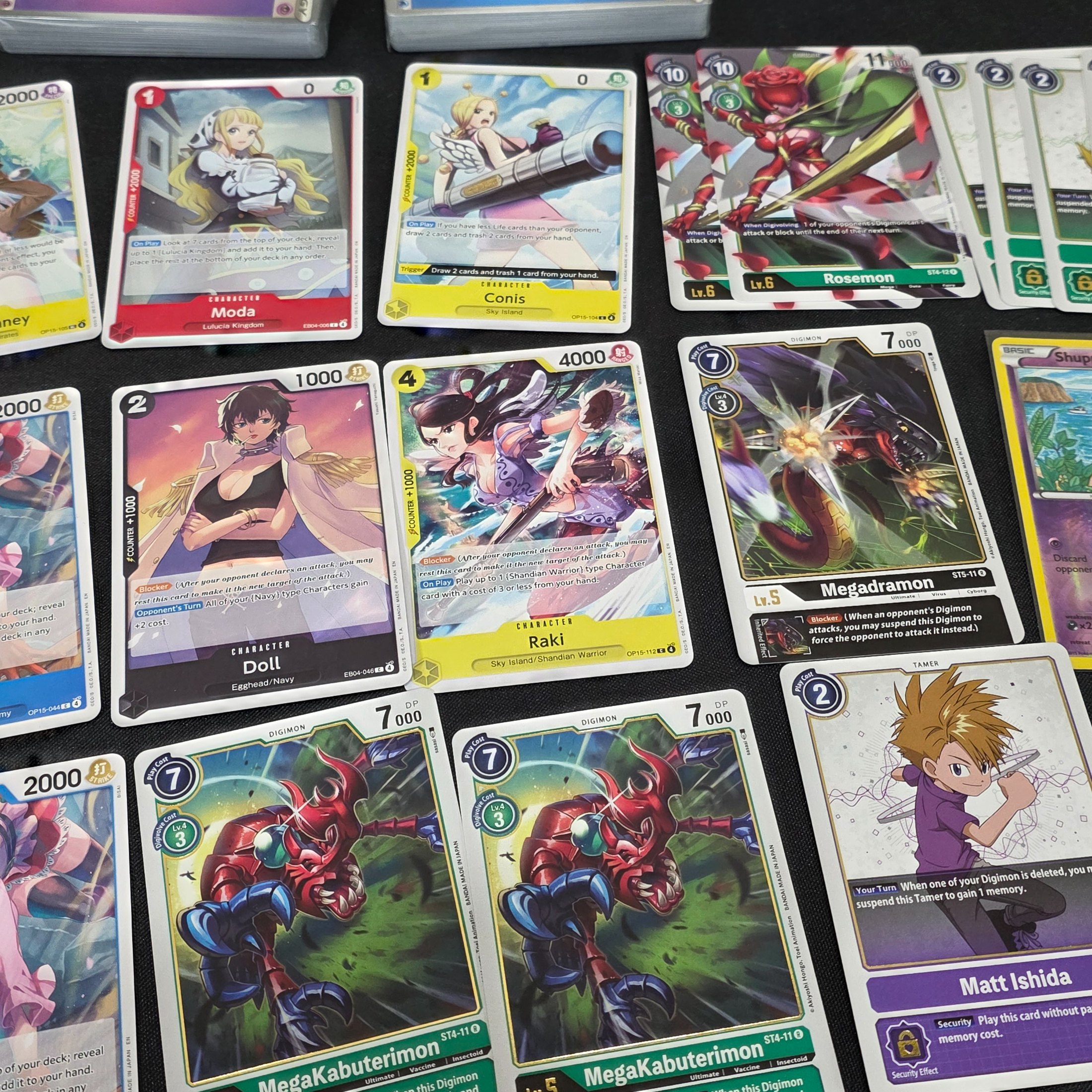 A comprehensive collection of trading card game cards, featuring popular titles such as Pokémon, Digimon, and One Piece, suitable for collectors and players. - View 8