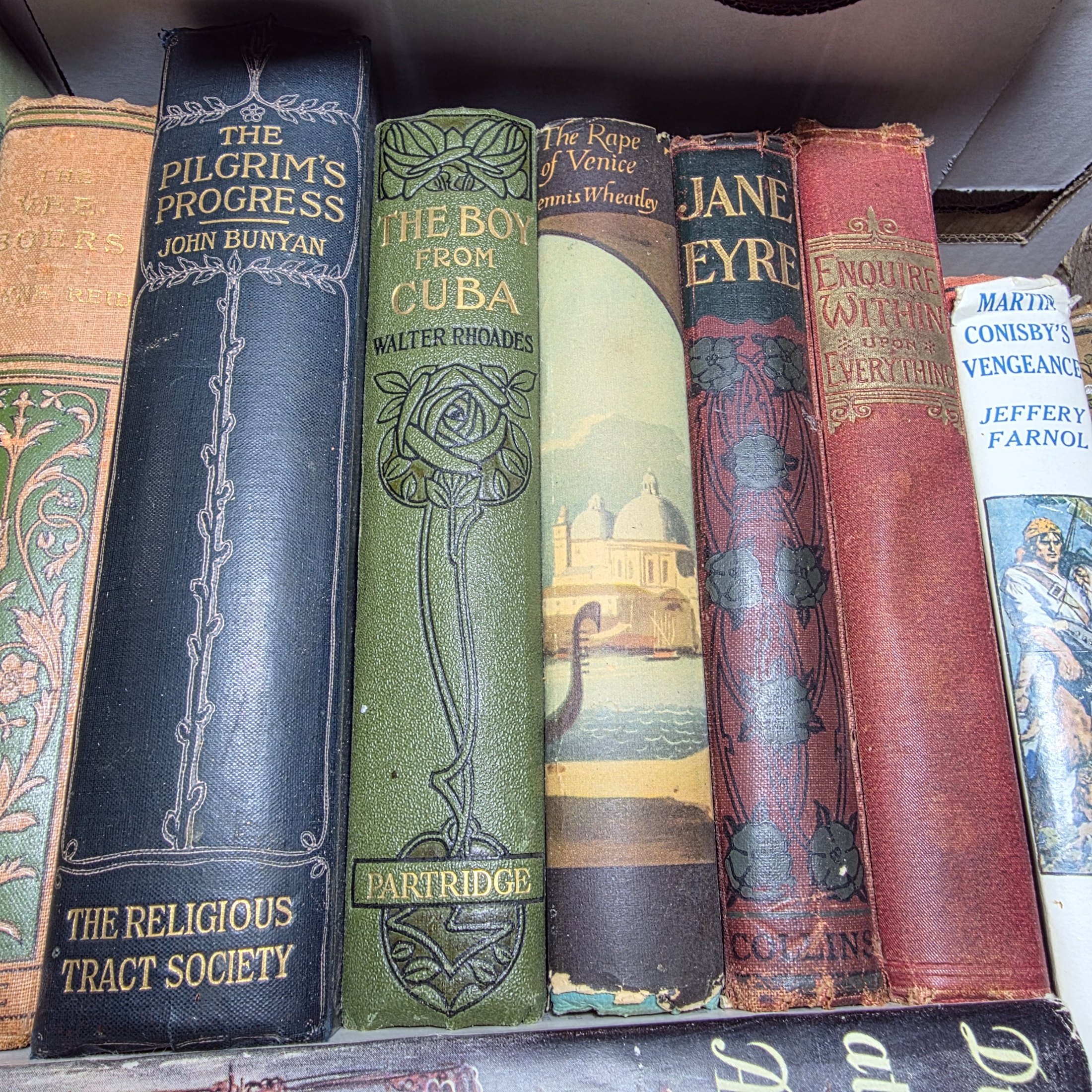 Box of Assorted Hardcover Vintage Books incl. Georgette Heyer, H.E. Bates & Charlotte Bronte — Lot 120, photograph 5