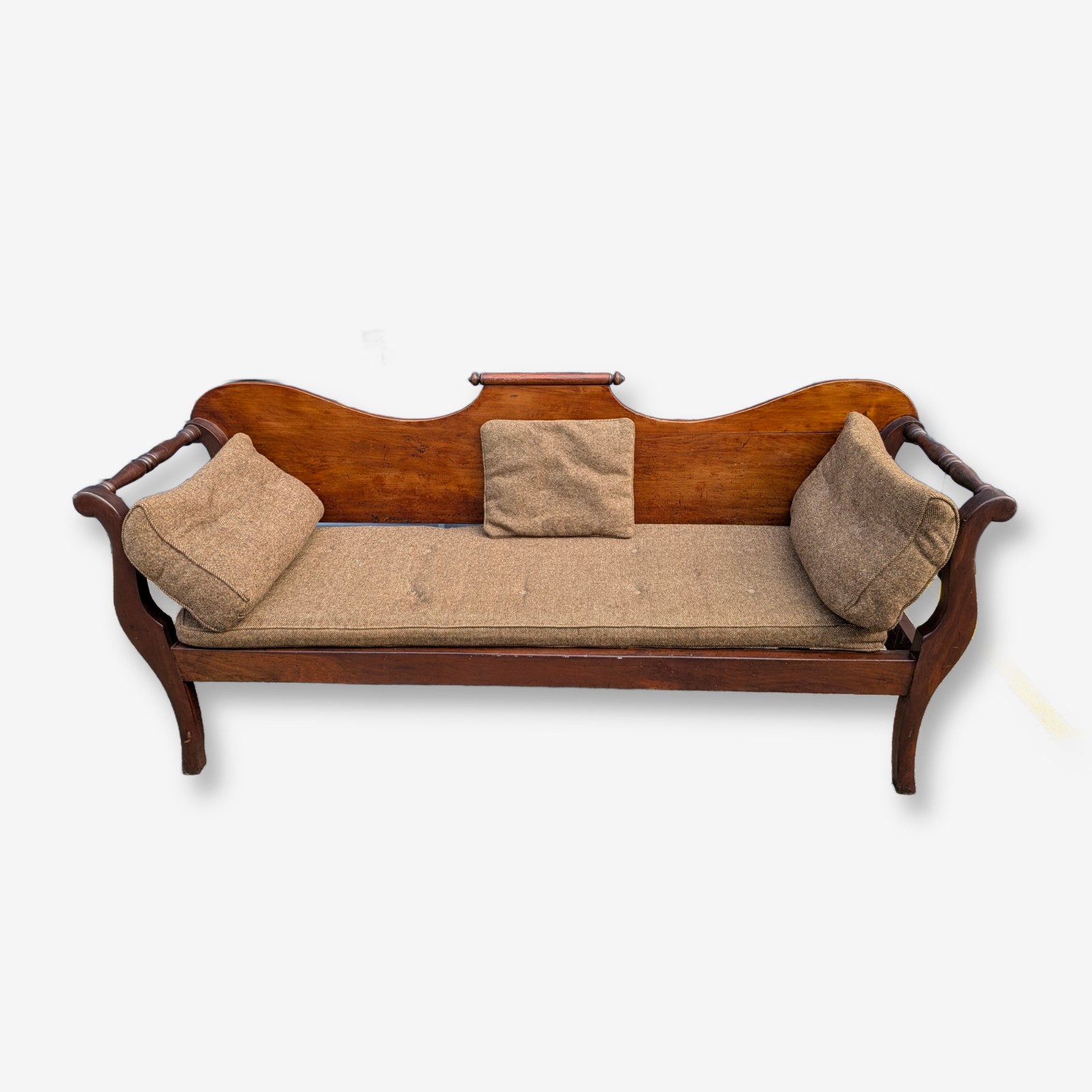 1860's Colonial Miner's Jarrah Daybed / Chaise Longue with Upholstered Cushions — Lot 001