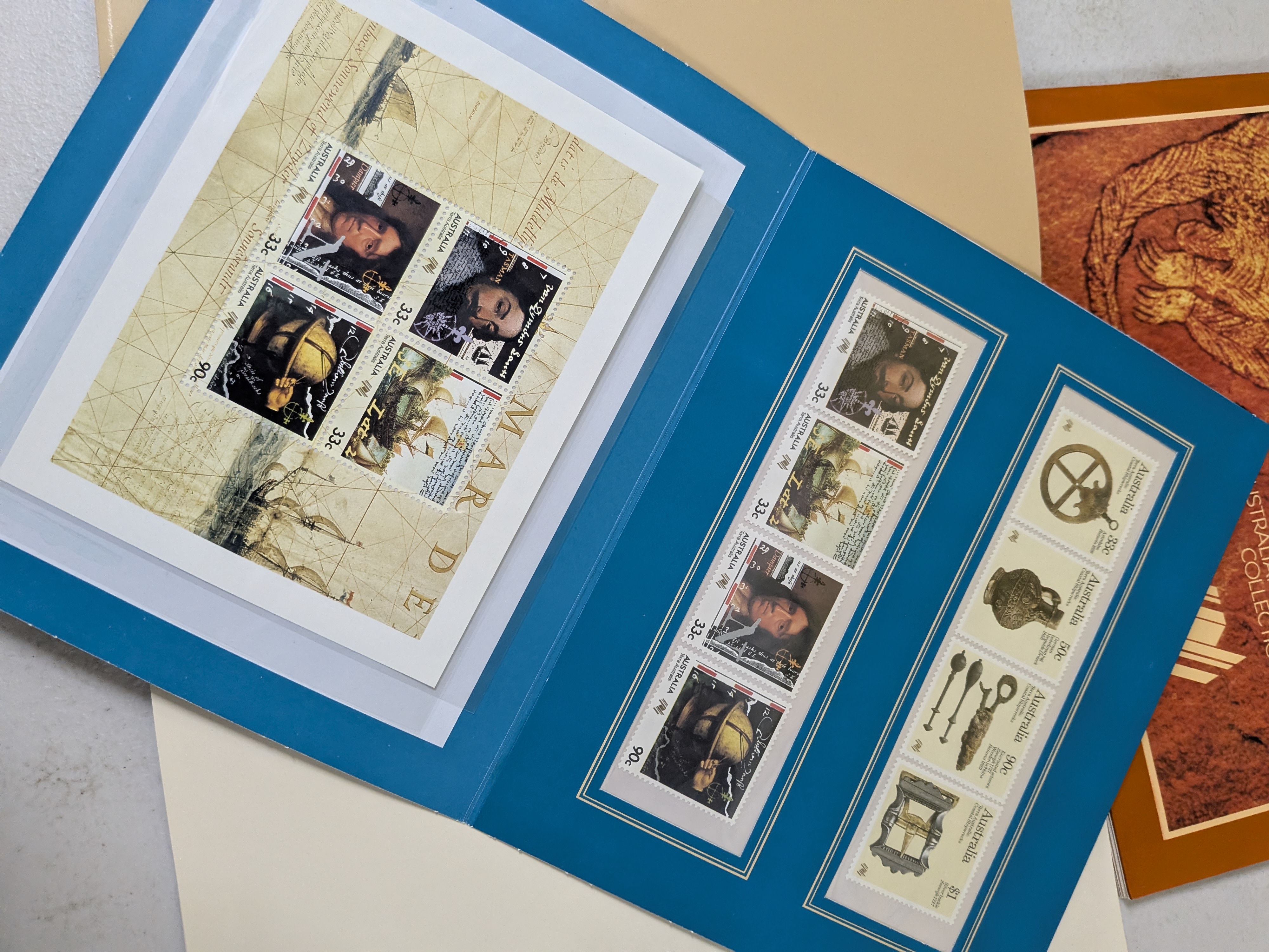 Australia Post: The First Australians & Navigators and Shipwrecks Bicentennial (1788-1988) Stamp Collection Books — Lot 073, photograph 2