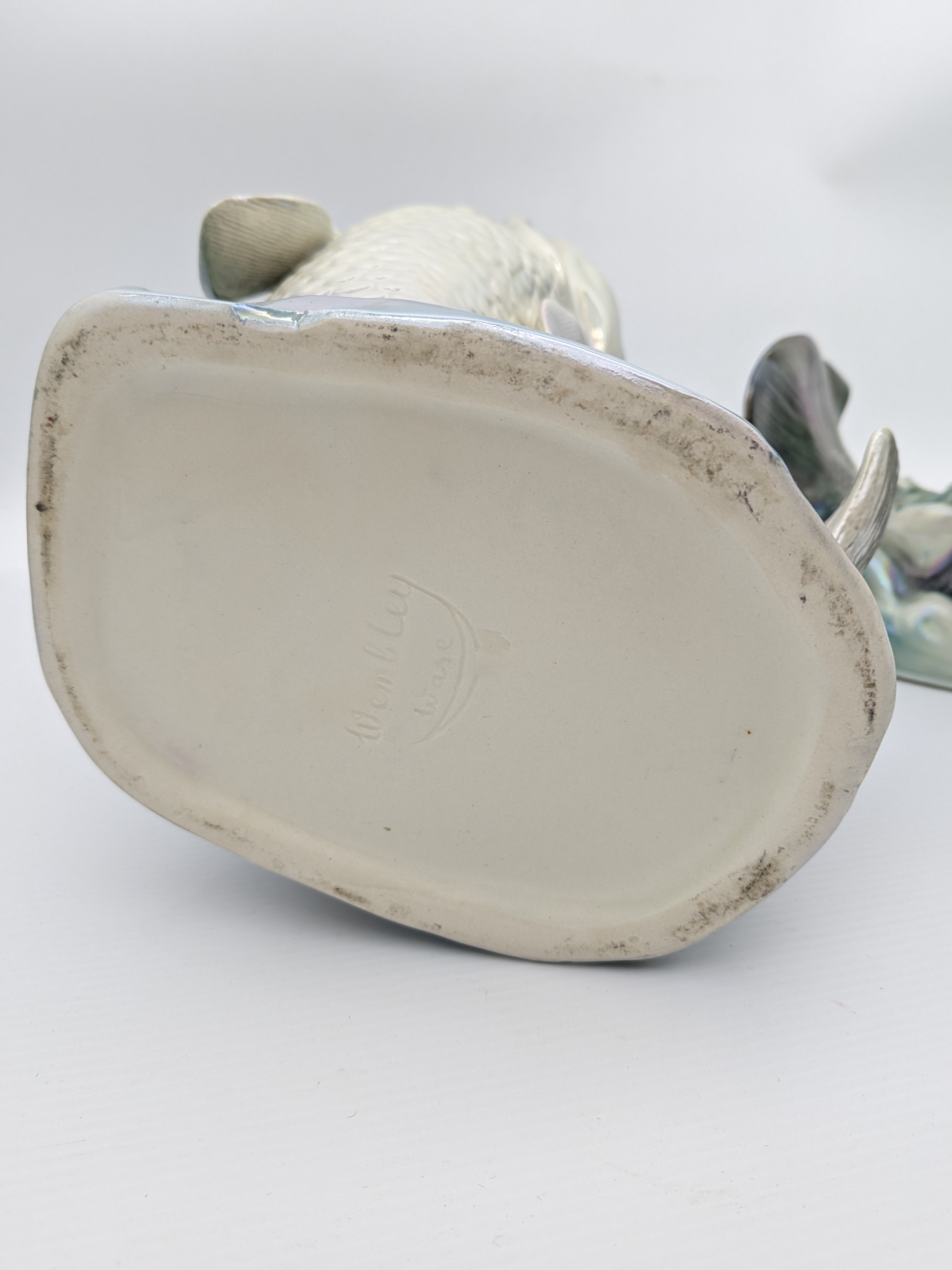 Pair of Iridescent Wembley Ware Dhufish Vases, Mid-20th Century Western Australian Pottery — Lot 055, photograph 8