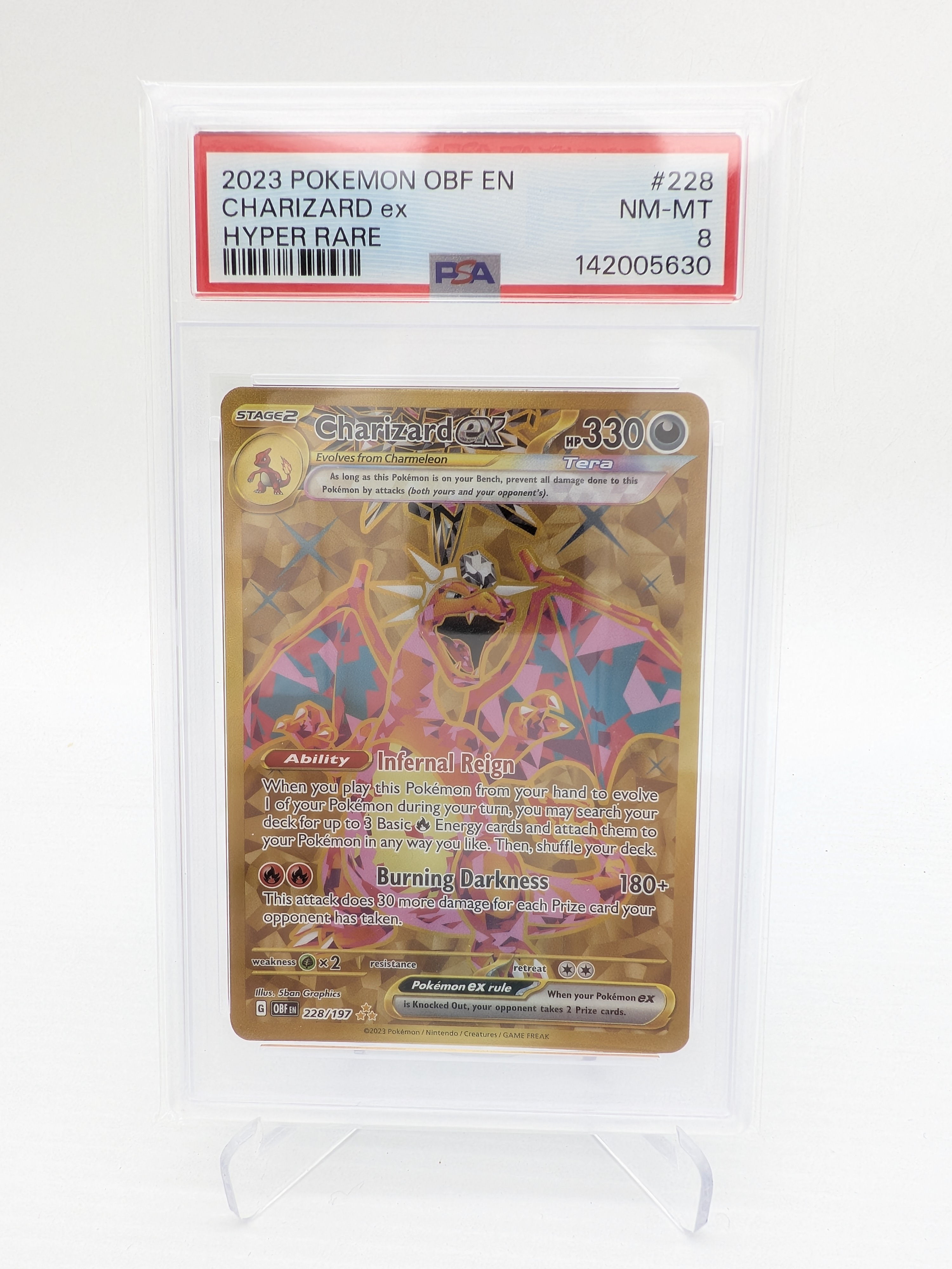 Obsidian Flames Charizard ex #228/197 Holofoil Hyper Rare Graded PSA 8.0 — Lot 001