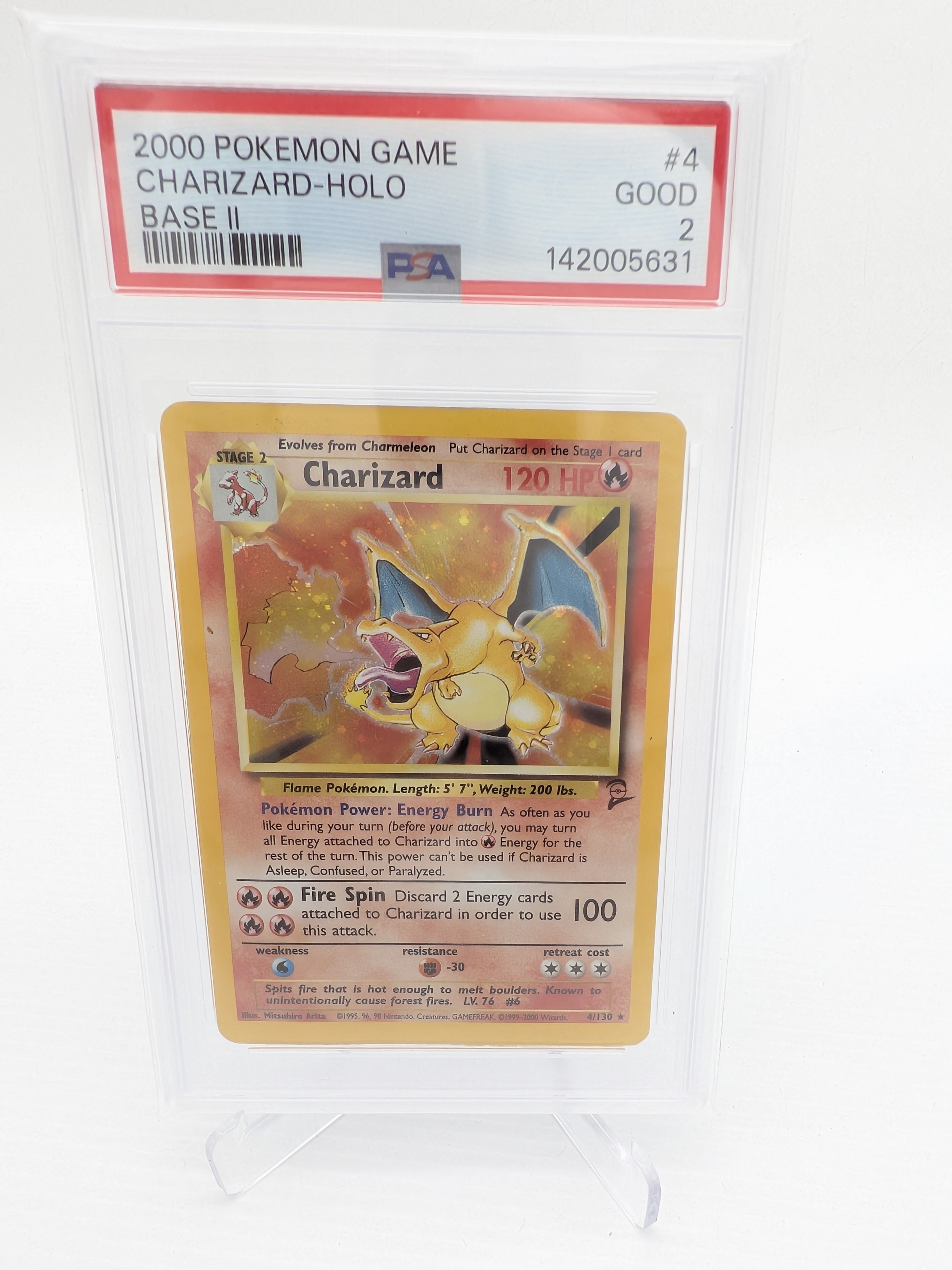 Base Set 2 Charizard #4 Holofoil Holo Rare Graded PSA 2.0 — Lot 002