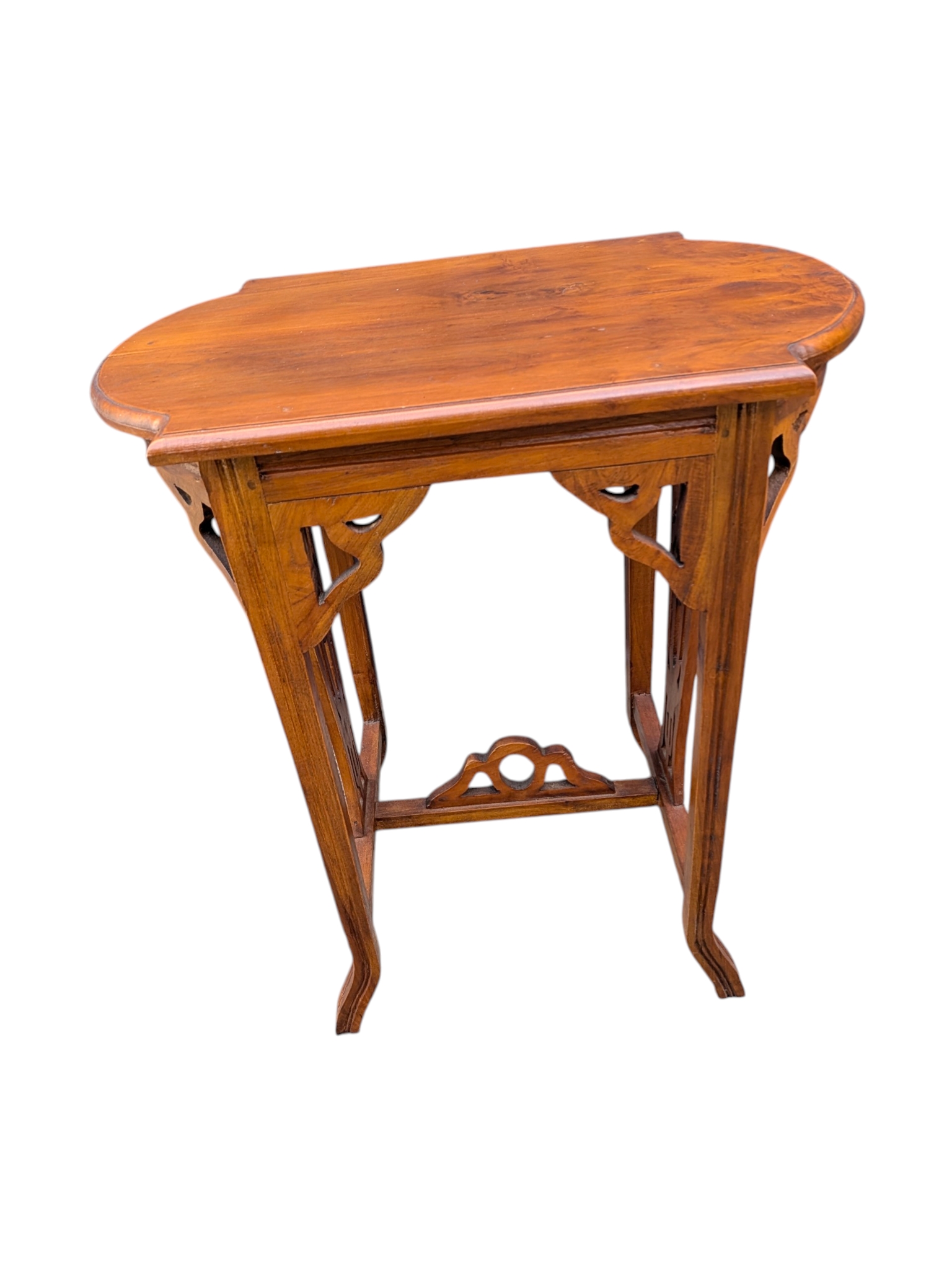 Edwardian Style Arts & Crafts Carved Timber Occasional Table — Lot 012, photograph 3