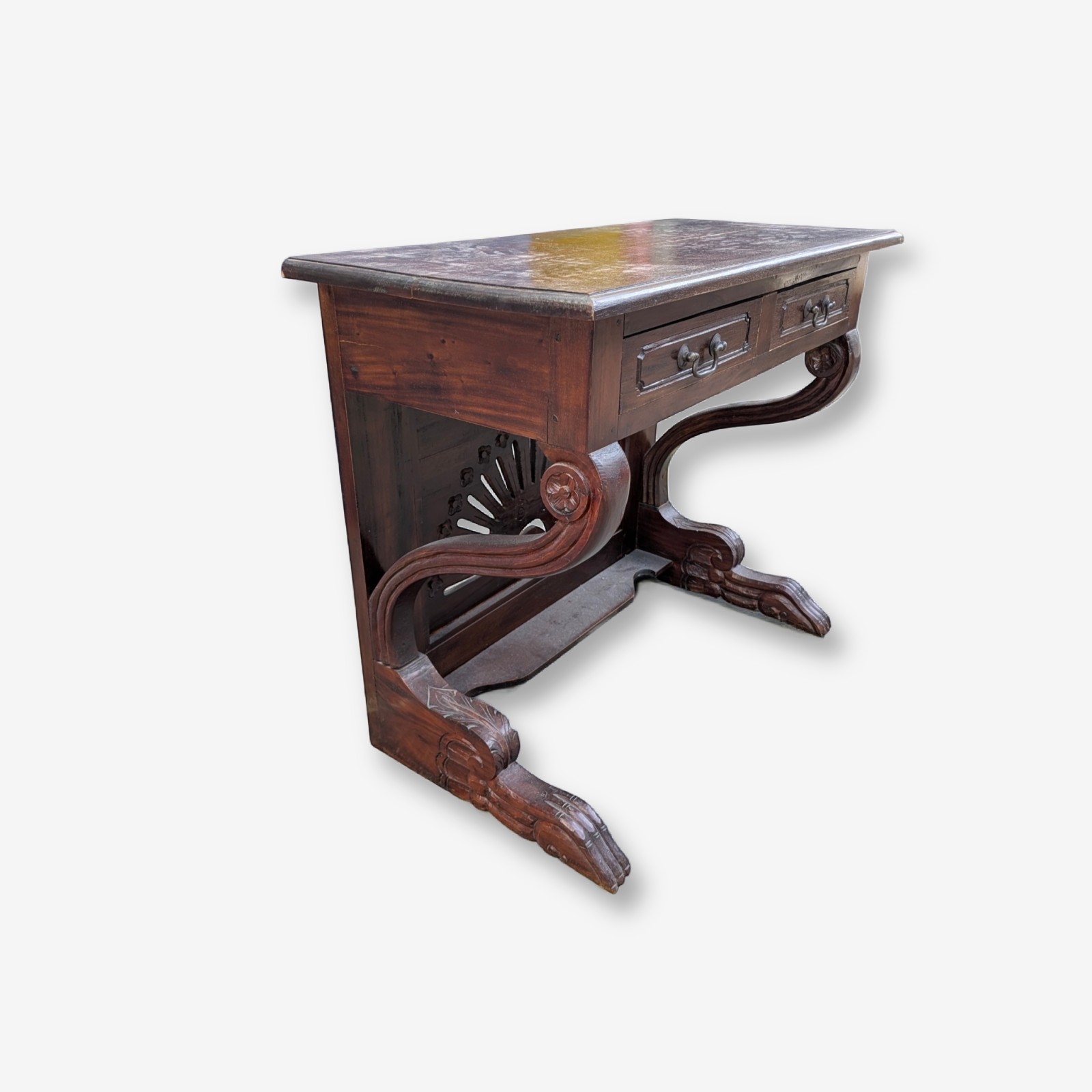 Baroque Style Carved Indonesian Hardwood Console/Hall Table — Lot 013