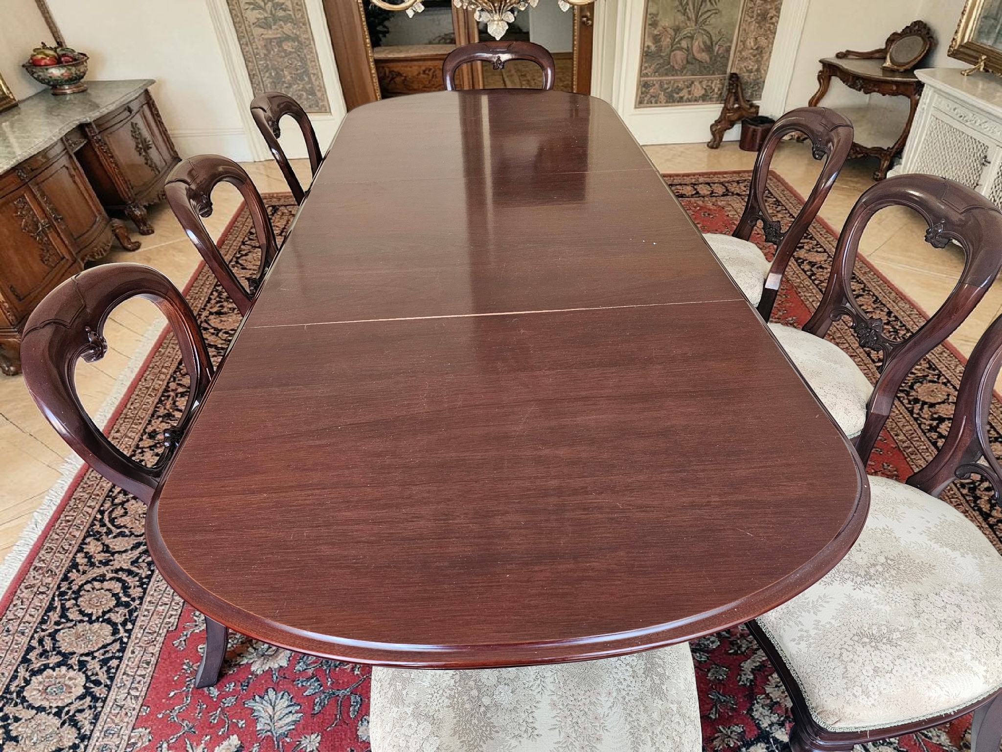 Victorian Style Extendable Dining Table with Eight Chairs — Lot 021, photograph 2