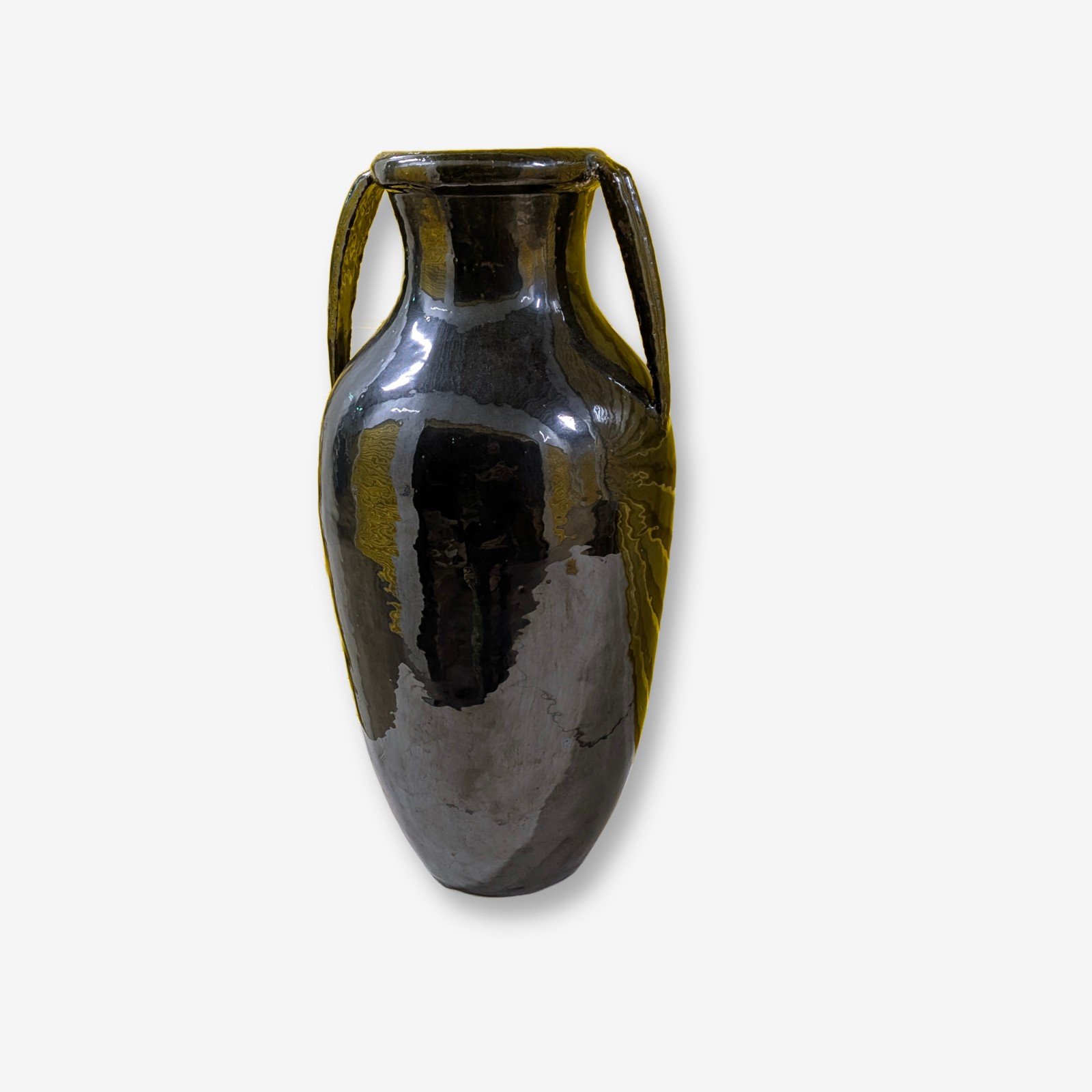 Large Glazed Terracotta Amphora-Style Vase — Lot 025