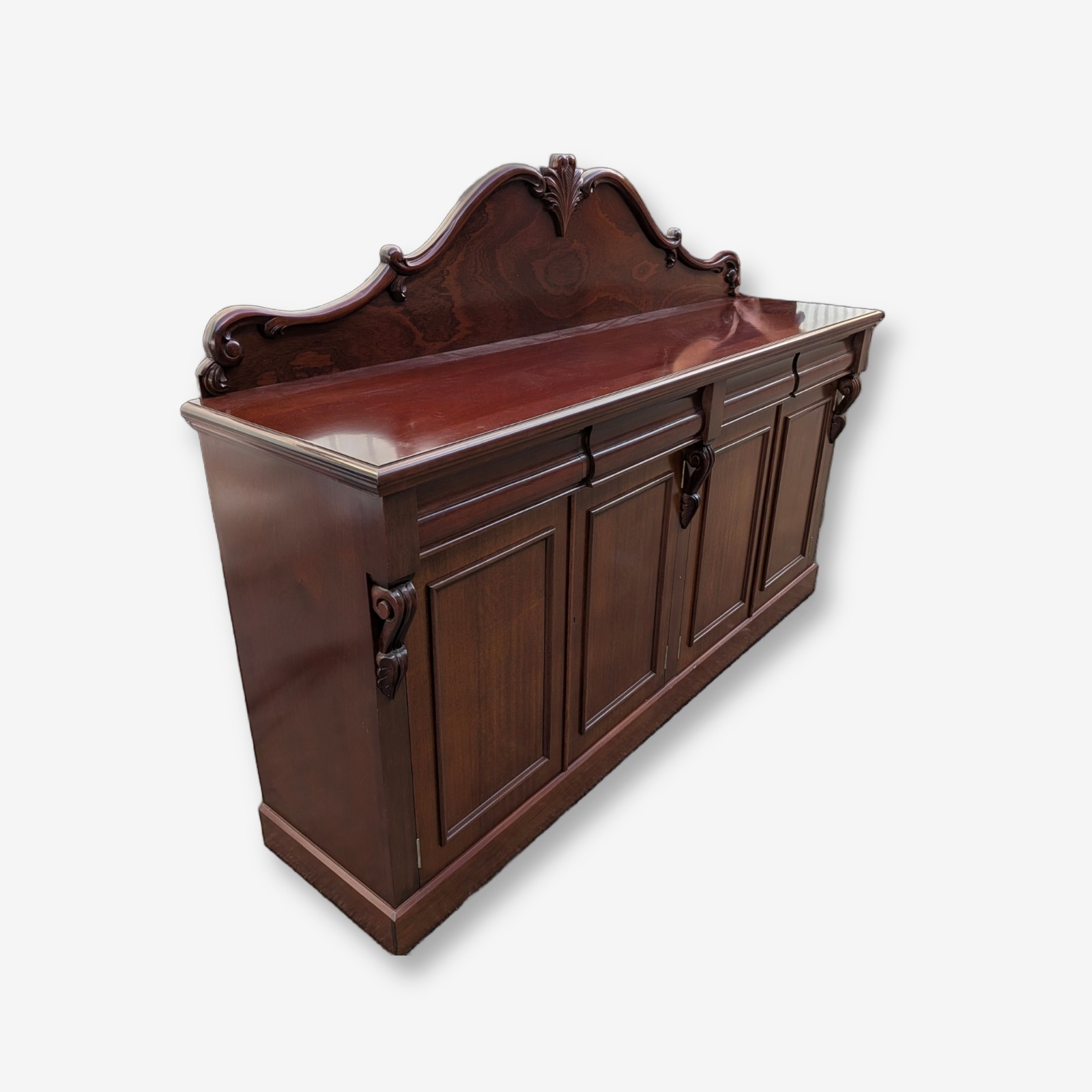 Victorian / Edwardian Carved Mahogany Sideboard / Buffet — Lot 003