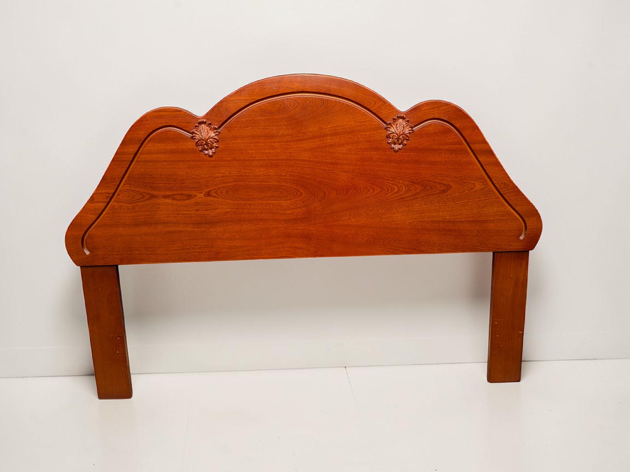 Wooden Headboard with Carved Details — Lot 004