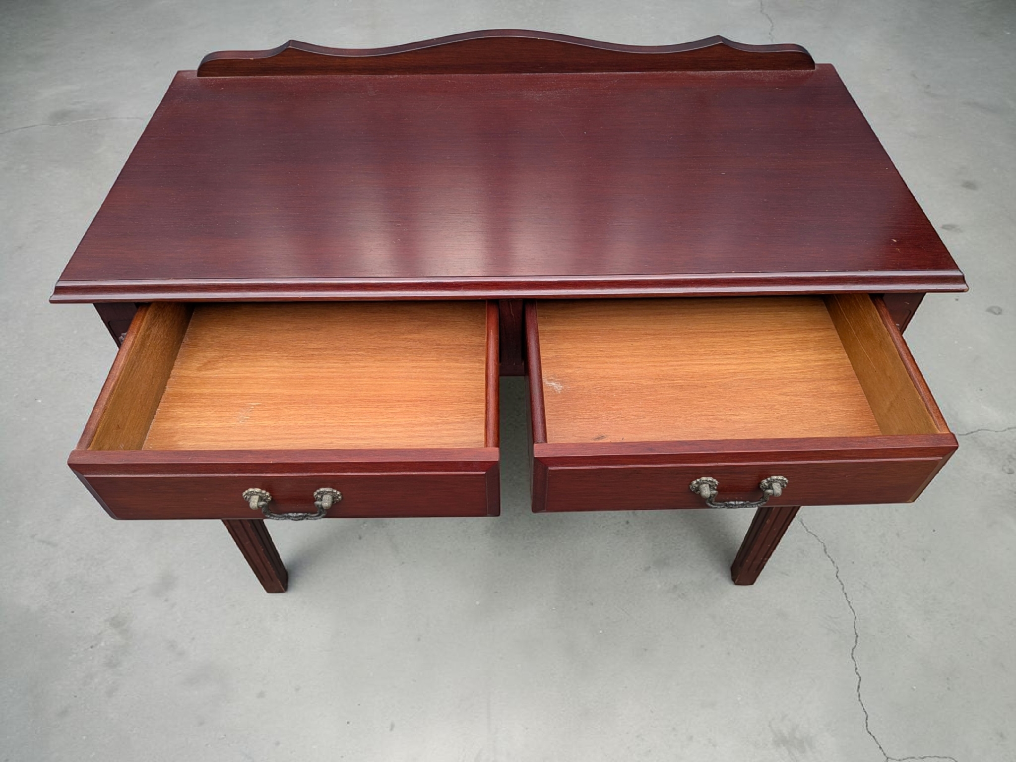 Two drawer Mahogany Hall Table — Lot 005