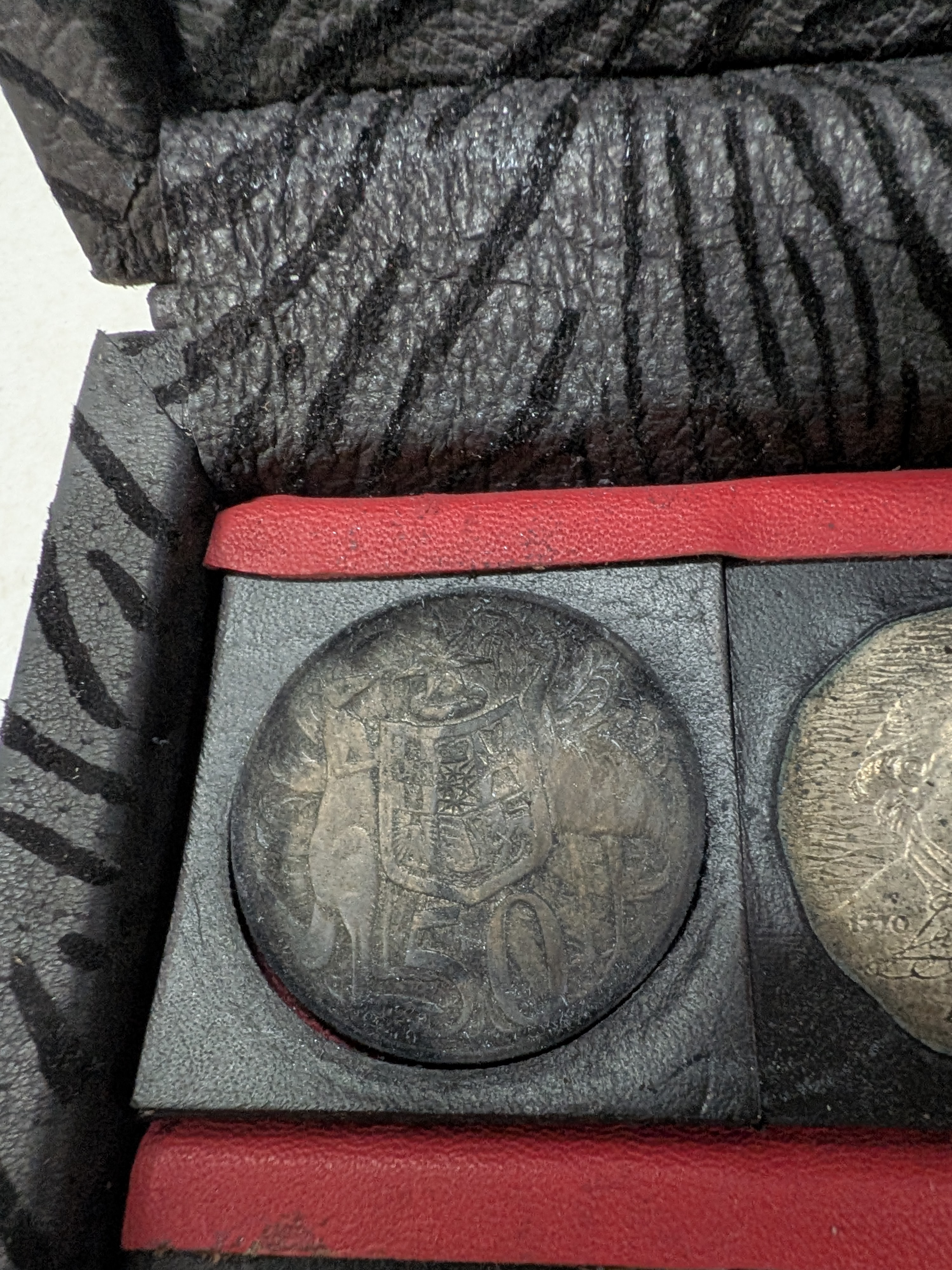 Collection of Australian 50 Cent Coins in Display Box, Incl. Round 50c — Lot 067, photograph 2