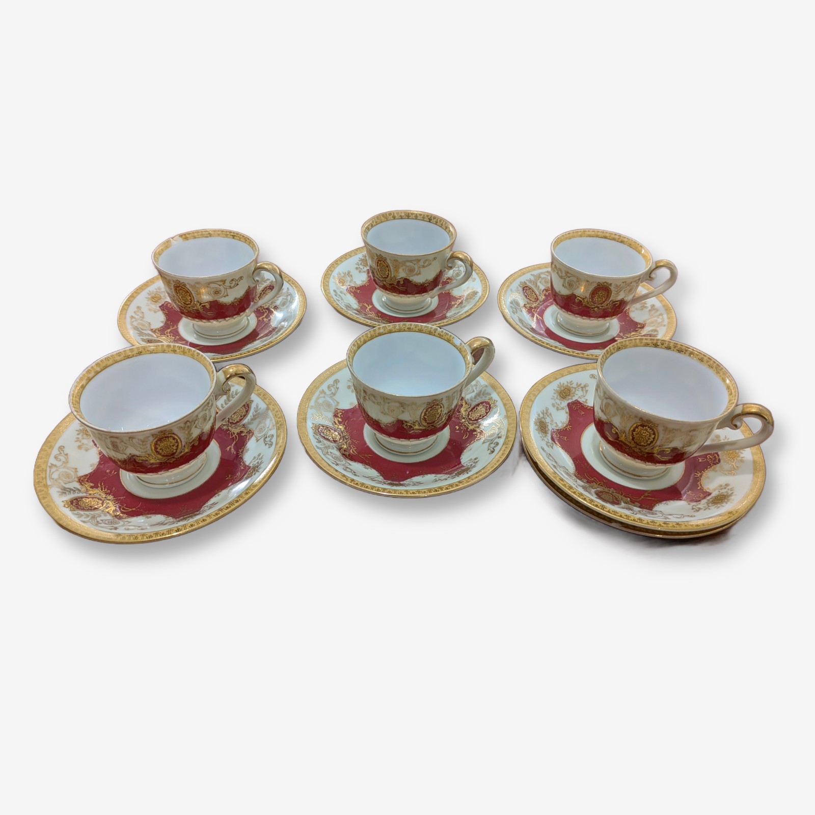 Vintage Meito Japanese Hand Painted Demitasse Set, c. Mid-20th Century — Lot 084