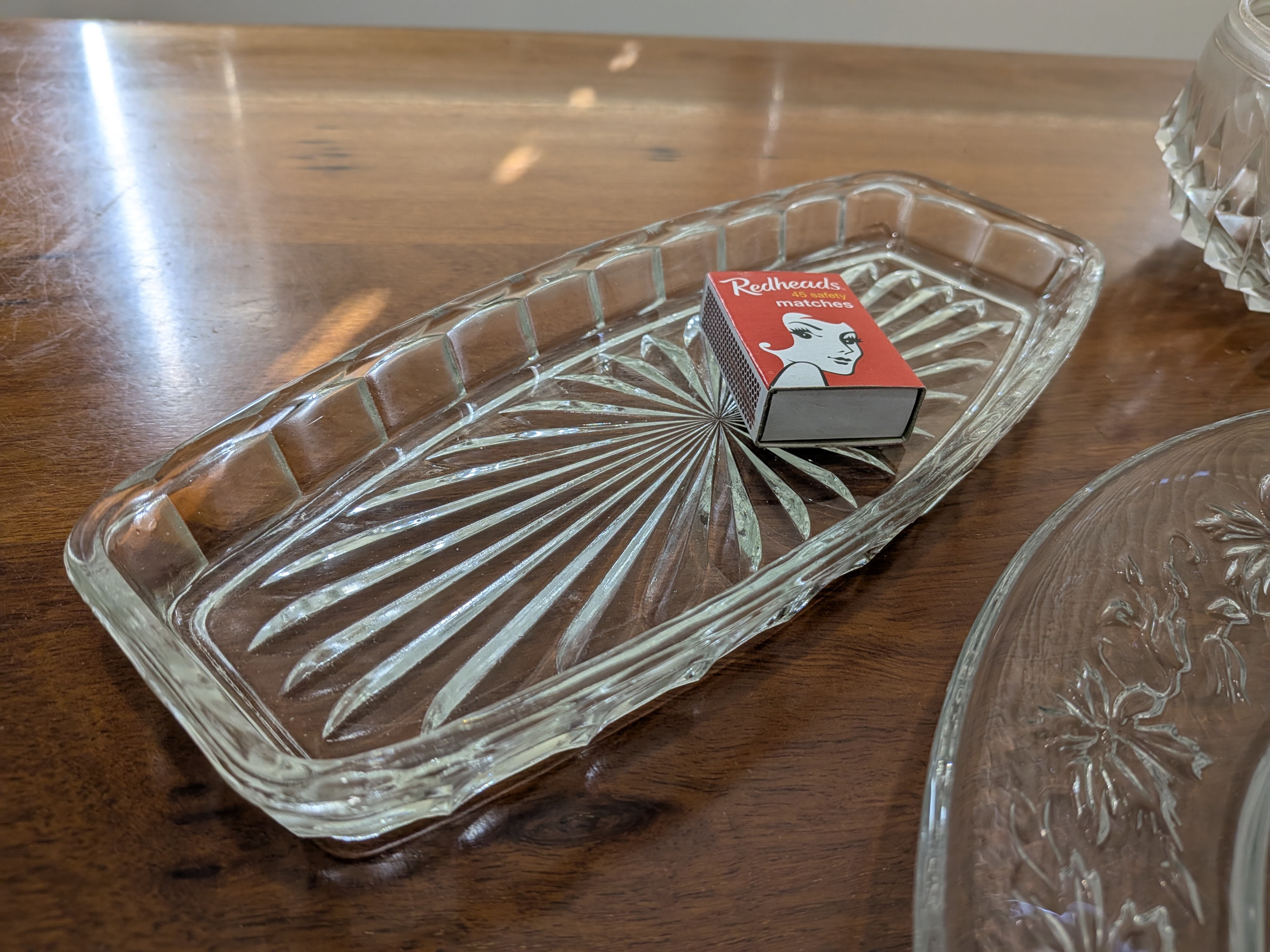 Vintage Pressed Glass Serving Dishes and Bowls, Set of Five — Lot 093, photograph 7