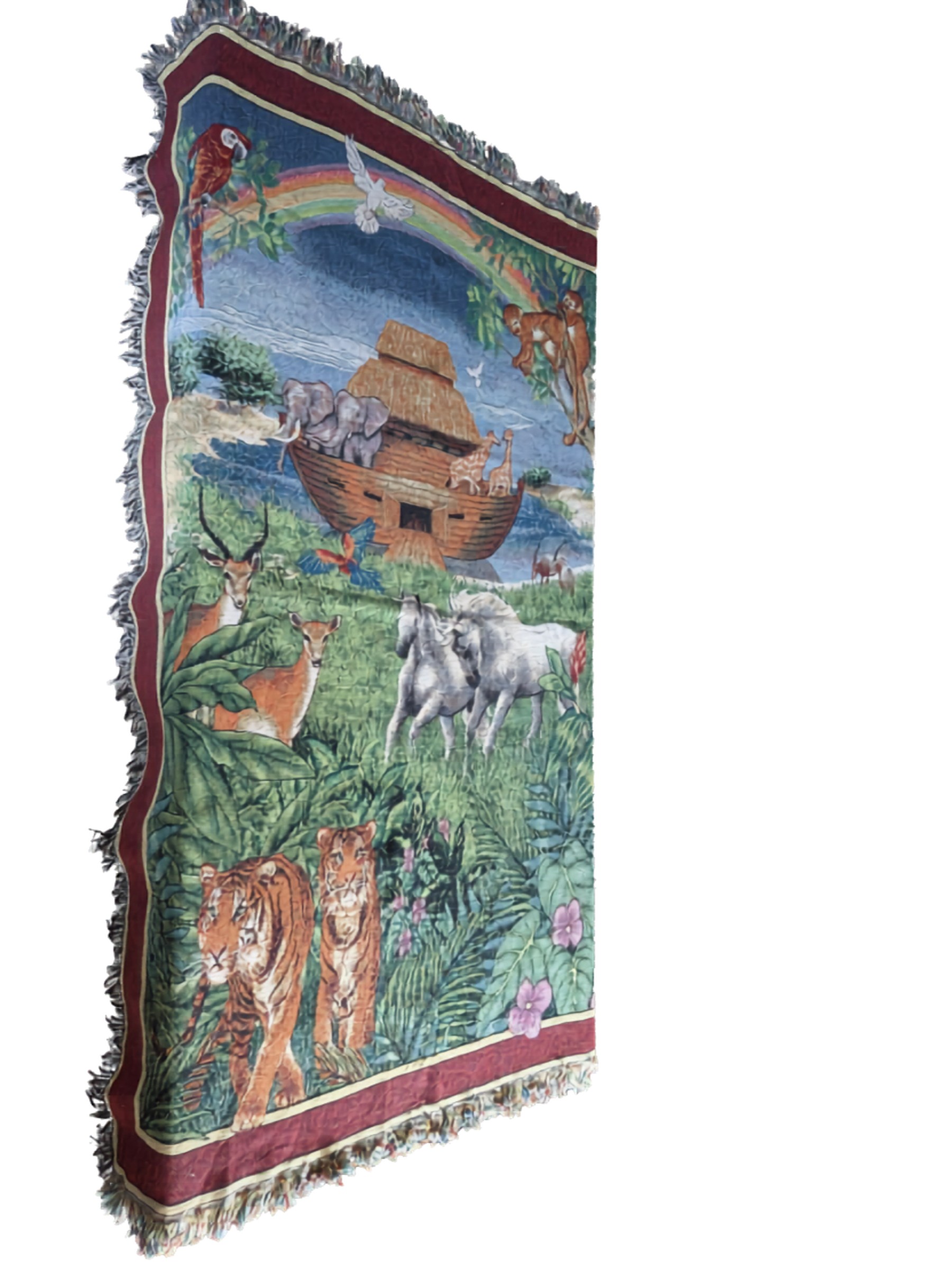 Noah's Ark Woven Tapestry Throw Blanket ('The Gathering' oah's Ark Tapestry) — Lot 096
