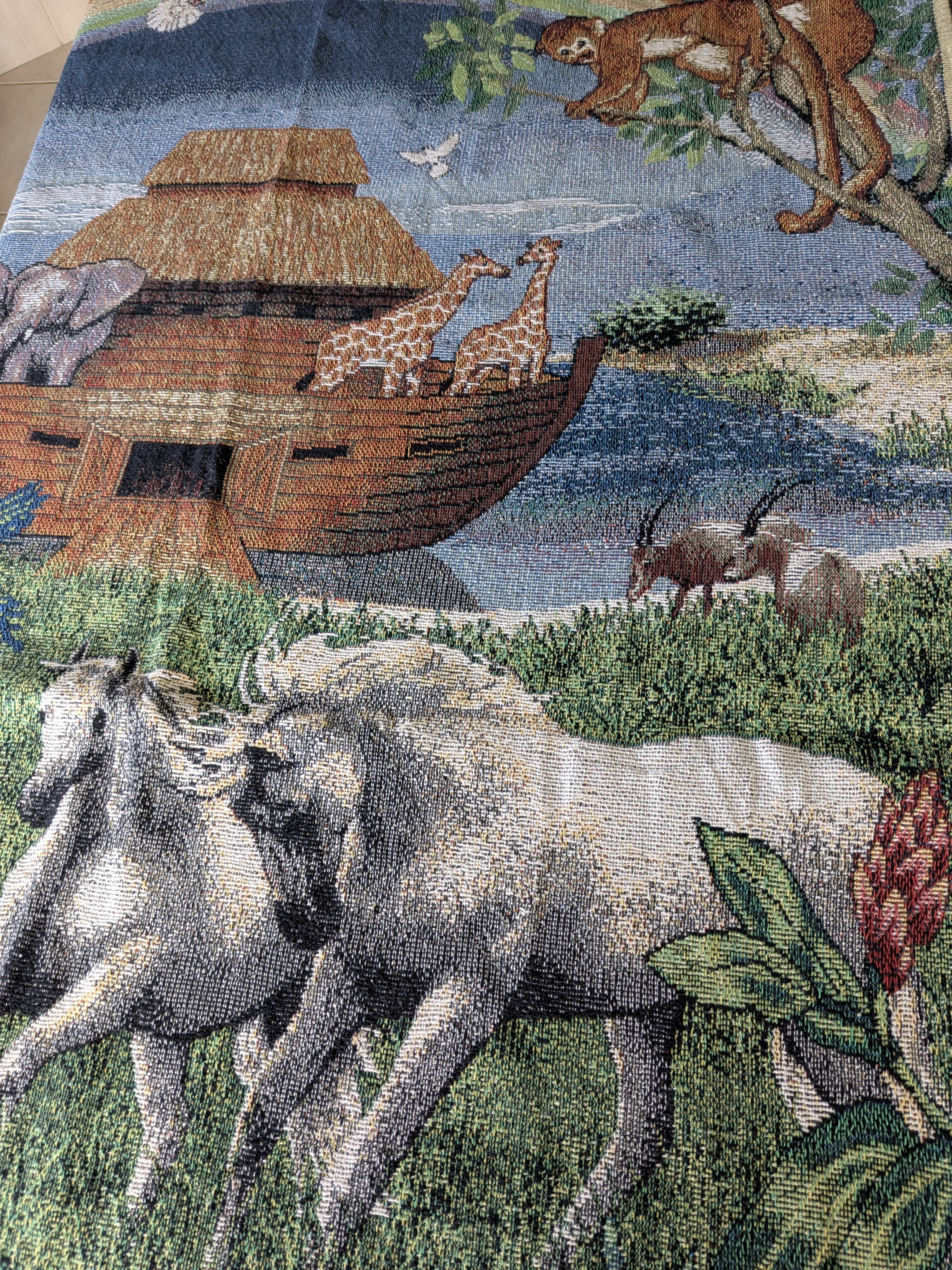 Noah's Ark Woven Tapestry Throw Blanket ('The Gathering' oah's Ark Tapestry) — Lot 096, photograph 3