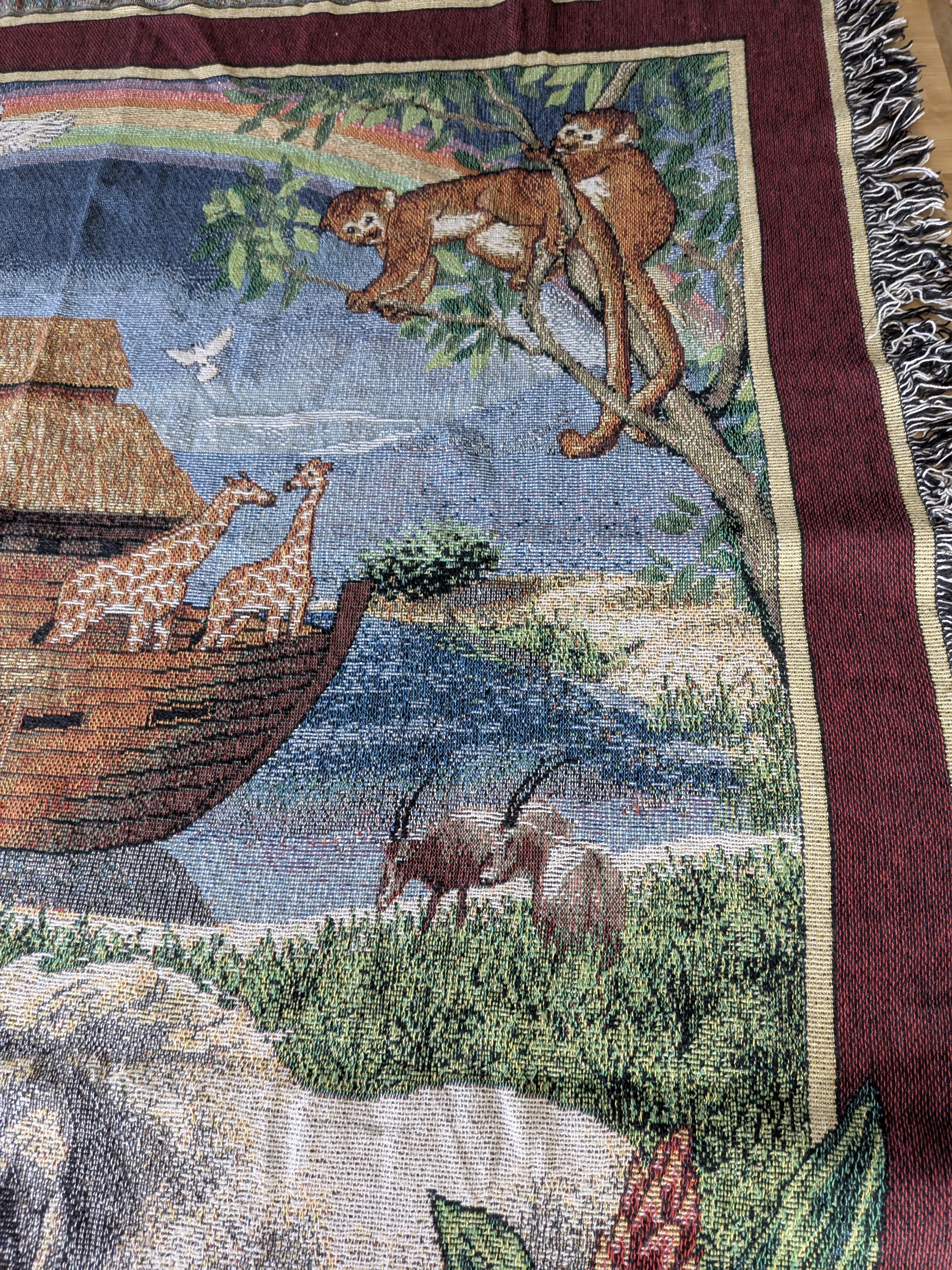 Noah's Ark Woven Tapestry Throw Blanket ('The Gathering' oah's Ark Tapestry) — Lot 096, photograph 4