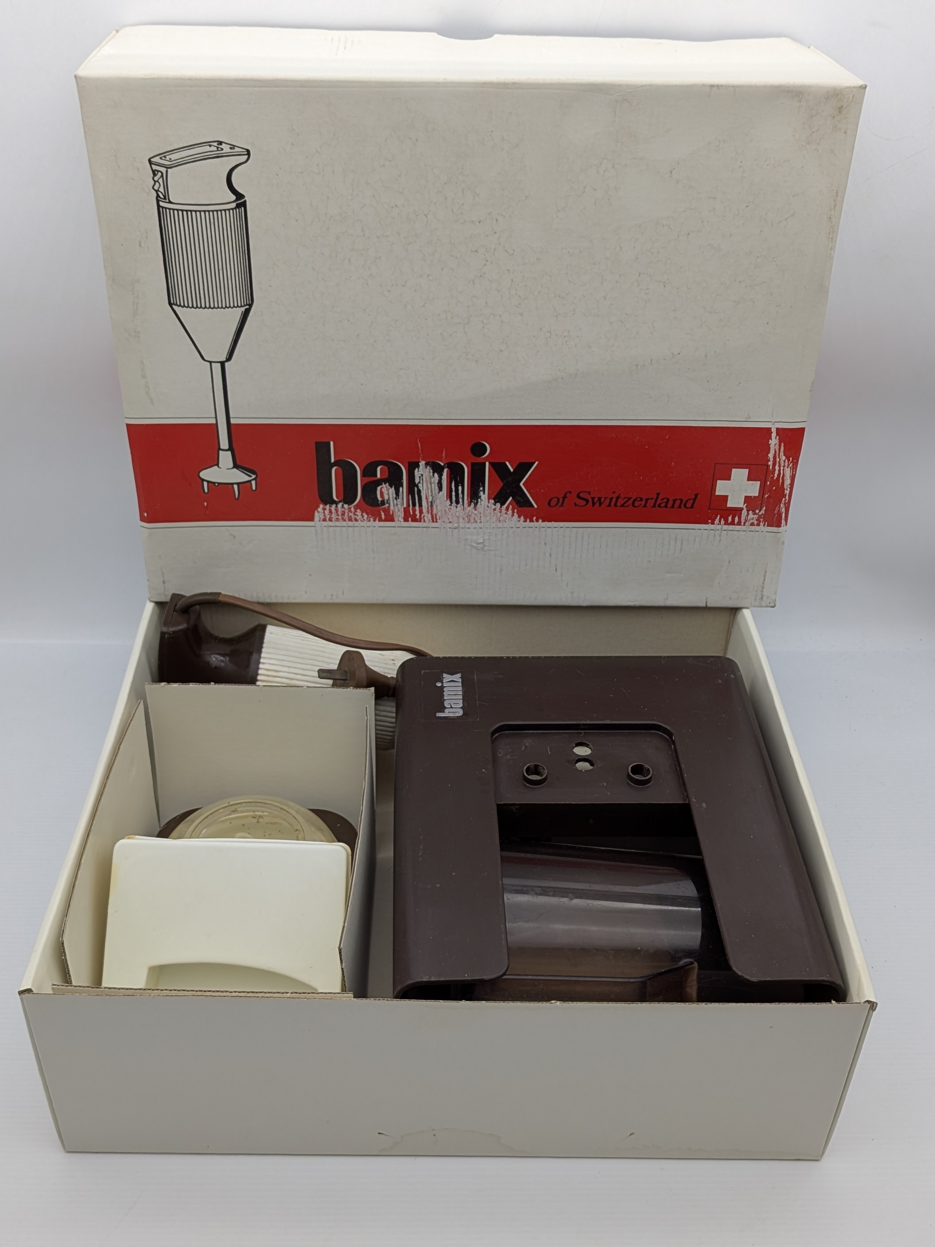 Vintage Bamix of Switzerland Hand Blender Set in Original Box — Lot 125