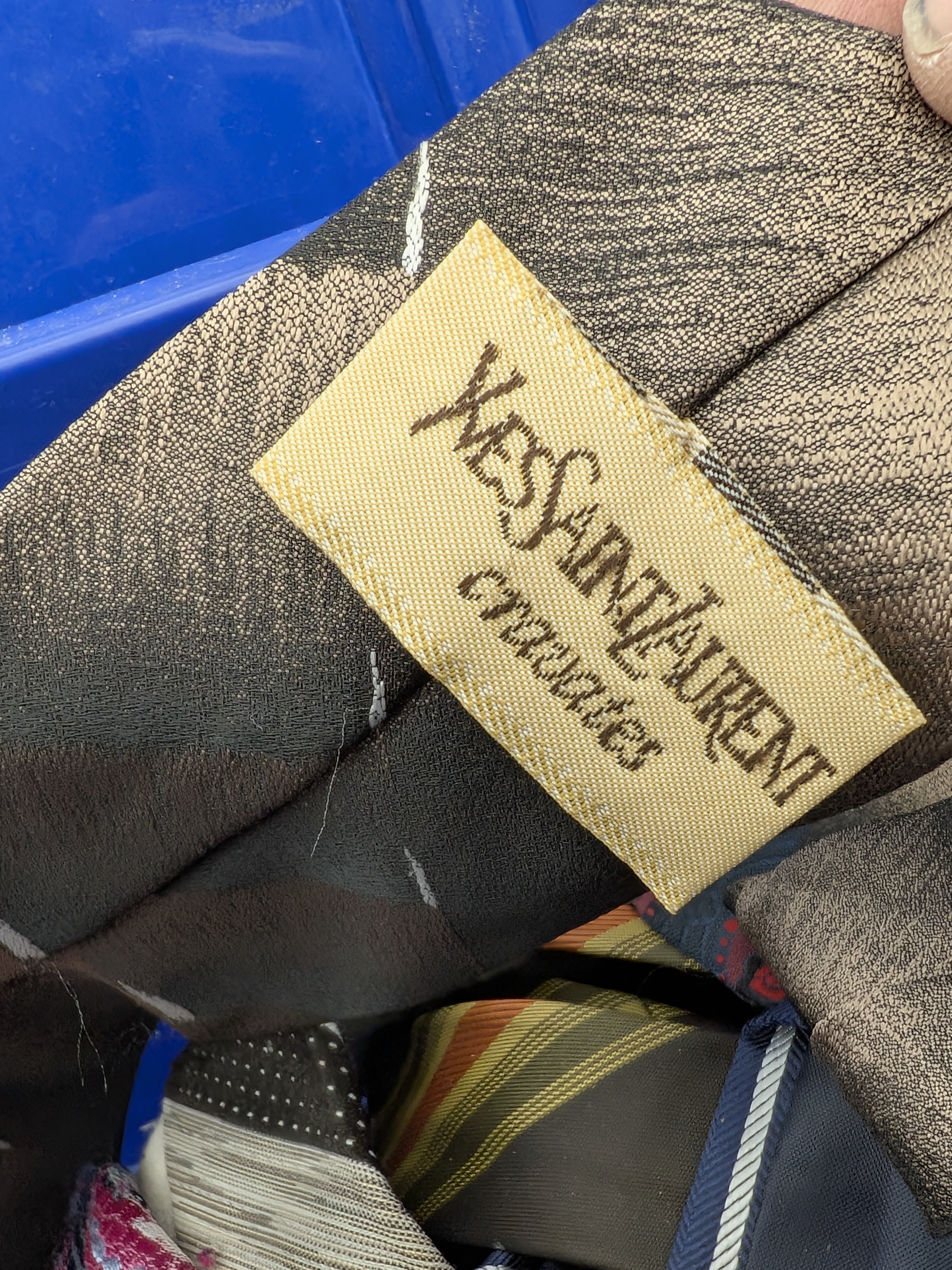 Collection of Assorted Vintage Neckties in Blue Storage Tub — Lot 047, photograph 8