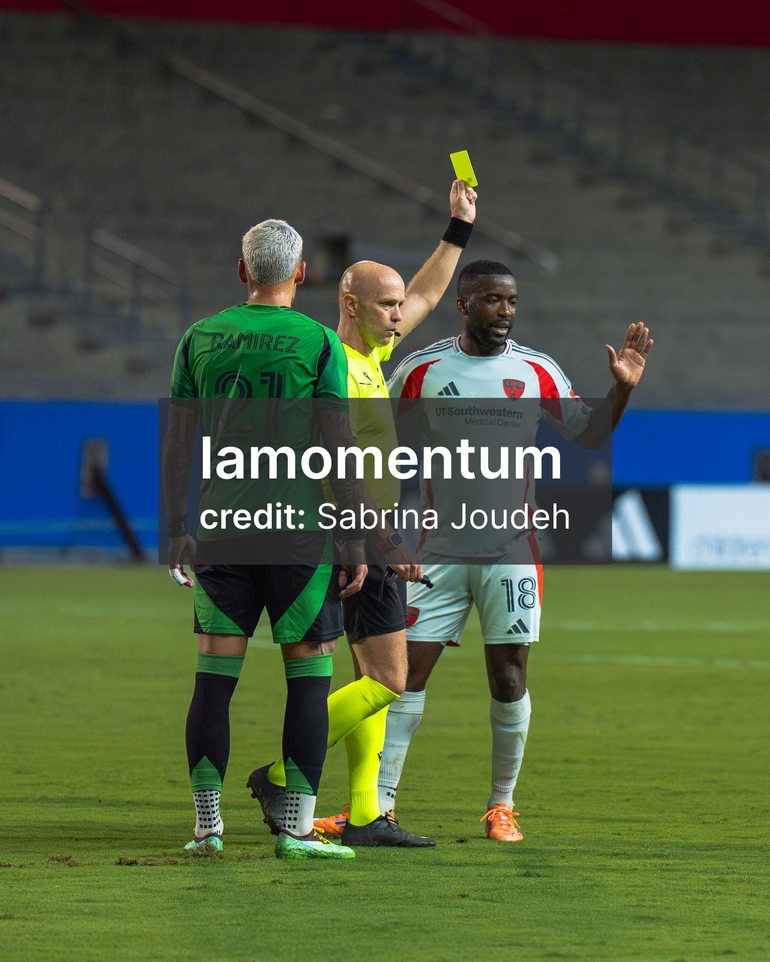 Shaquell Moore gets a yellow card