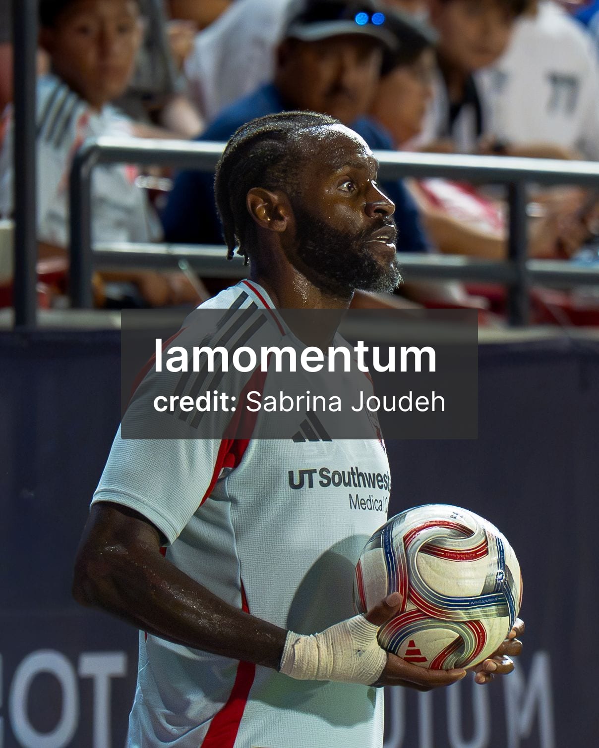 Sebastien Ibeagha prepares to throw the ball in