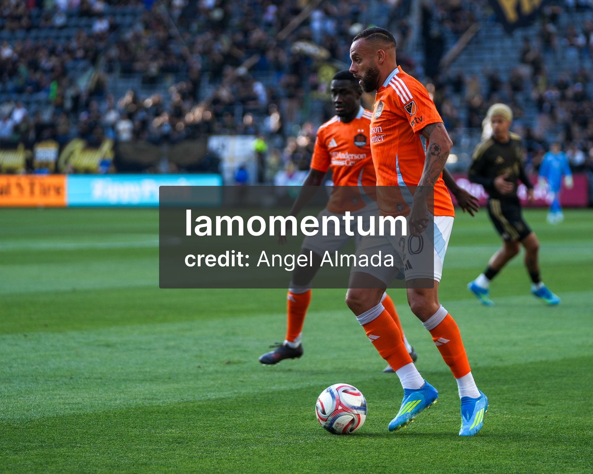 LAFC VS HOUSTON #20 Guilherme Forward with the ball at the BMO stadium ph: Angel Almad