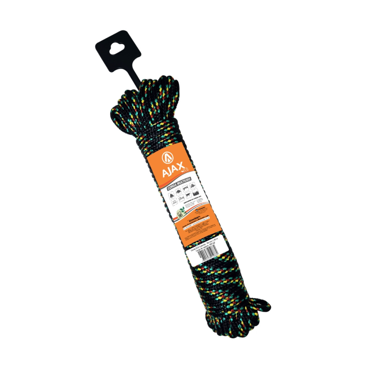 Corda Eco Trançada Colorida 6mm x 20m Ajax