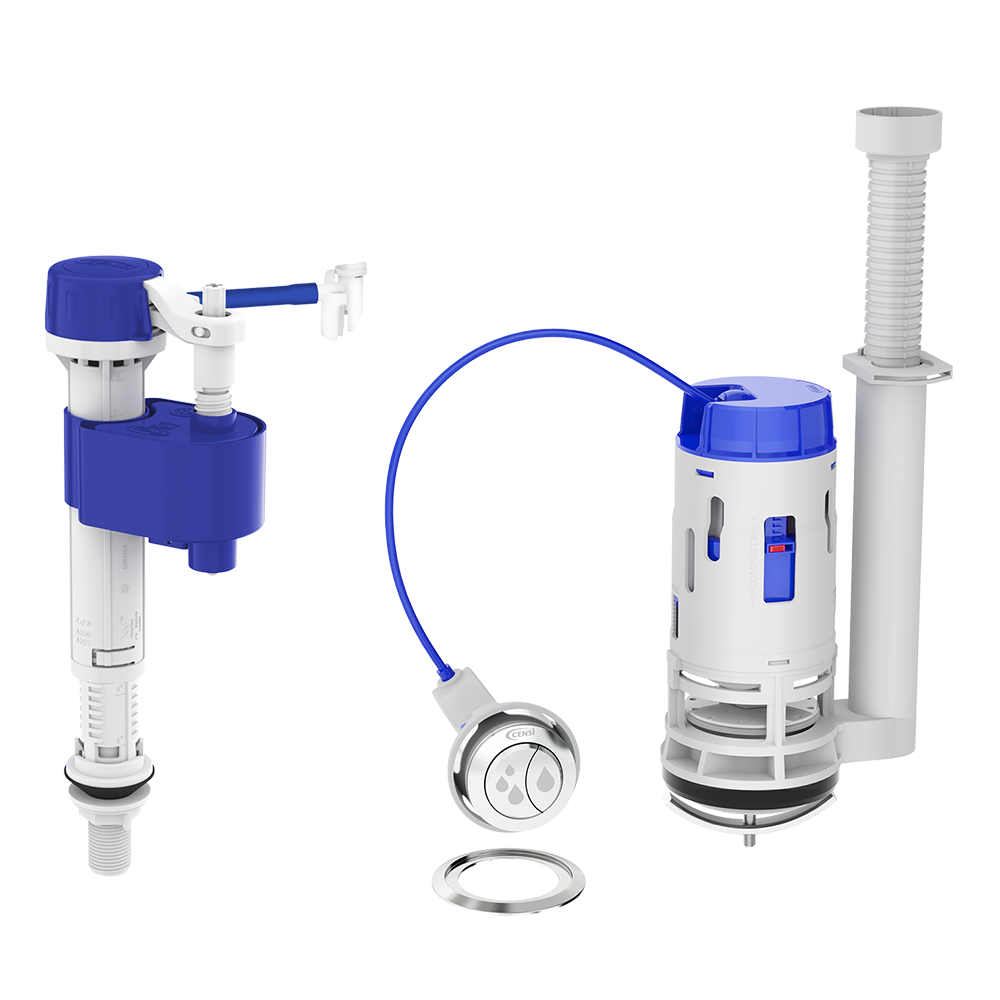 Kit para Caixa Acoplada Monobloco com Entrada Master Flux e Saída Dual Flush 3x1 Censi (ref. 95560)