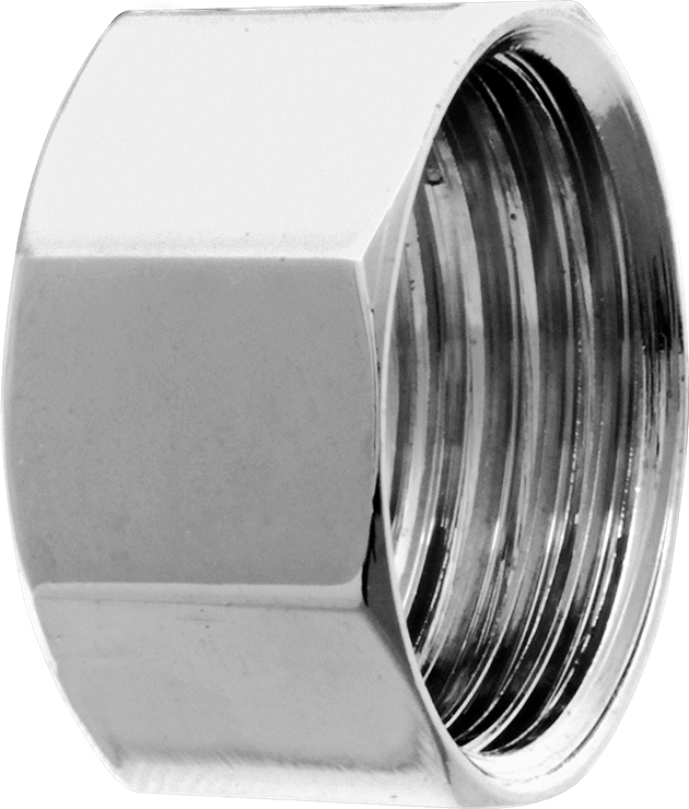 Porca Sextavada 1/2" em Latão Cromado para Flexível Blukit