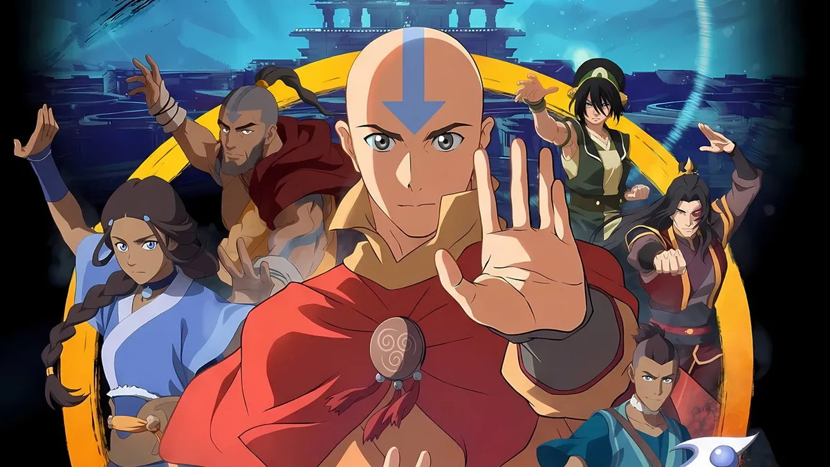Avatar Aang: The Last Airbender 2026 animated film official backdrop, featuring the world of Avatar on Paramount+