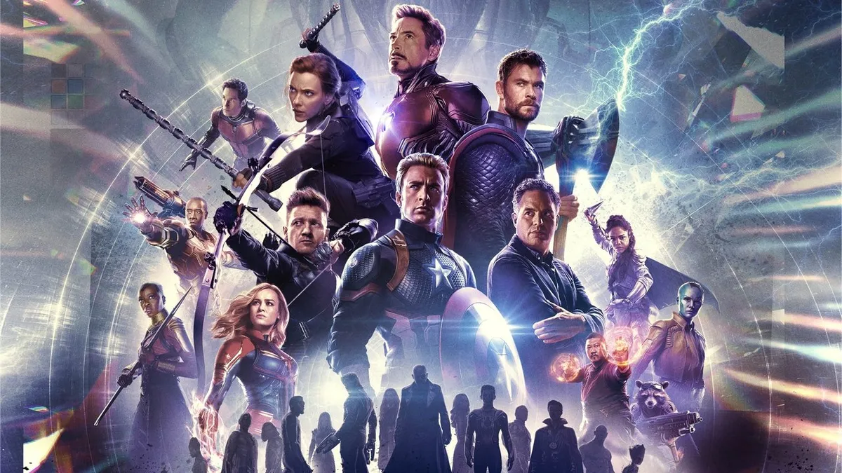 Avengers: Endgame 2019 promotional film backdrop; the Marvel Studios blockbuster re-released as Encore in September 2026