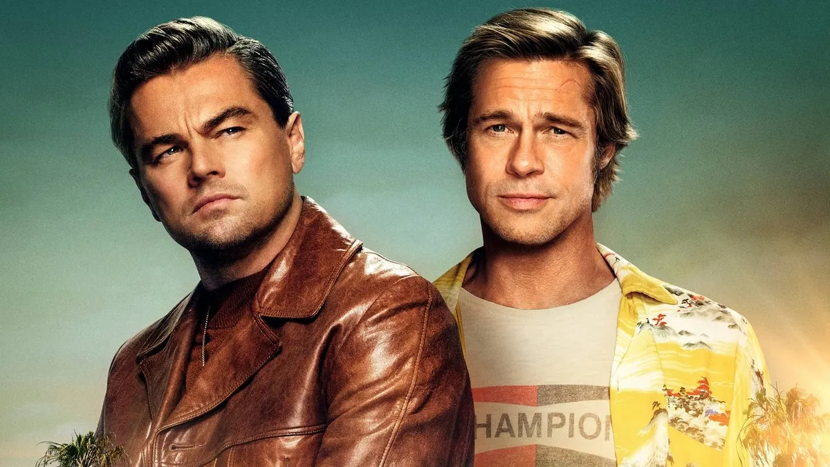 A scene from Once Upon a Time in Hollywood (2019), production designed by Barbara Ling, recreating 1969 Los Angeles on real Hollywood Boulevard locations