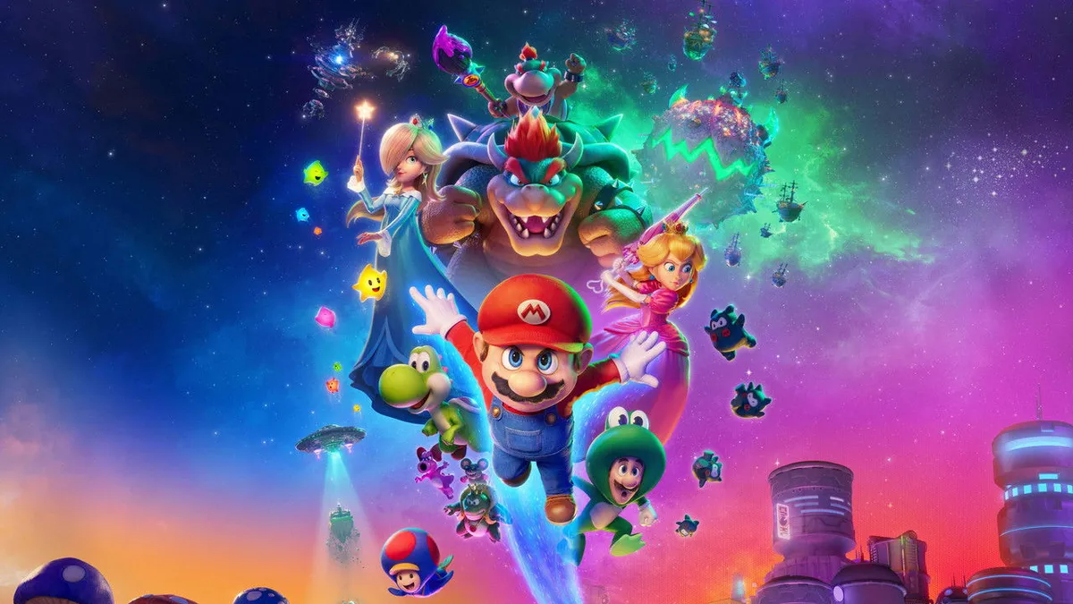 The Super Mario Galaxy Movie 2026 backdrop, one of the summer films driving Cinemark record-breaking Q2 earnings