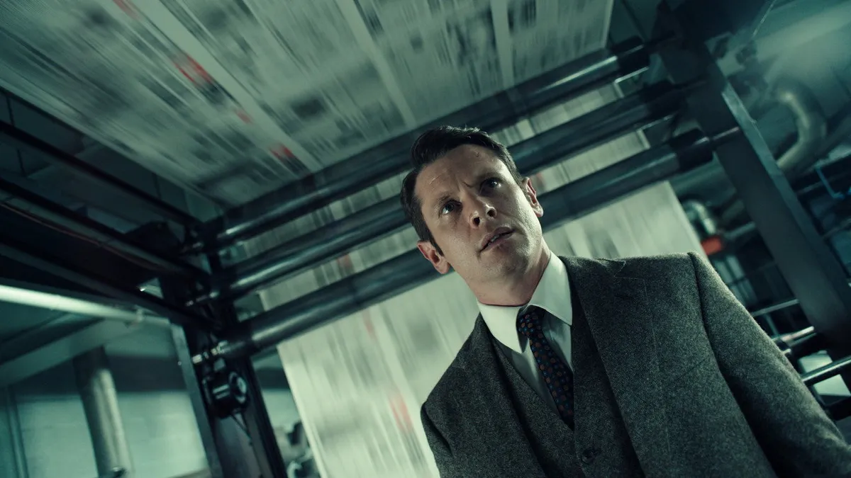 Promotional backdrop for Ink (2026), Danny Boyle's thriller about Rupert Murdoch and The Sun tabloid, starring Jack O'Connell and Guy Pearce