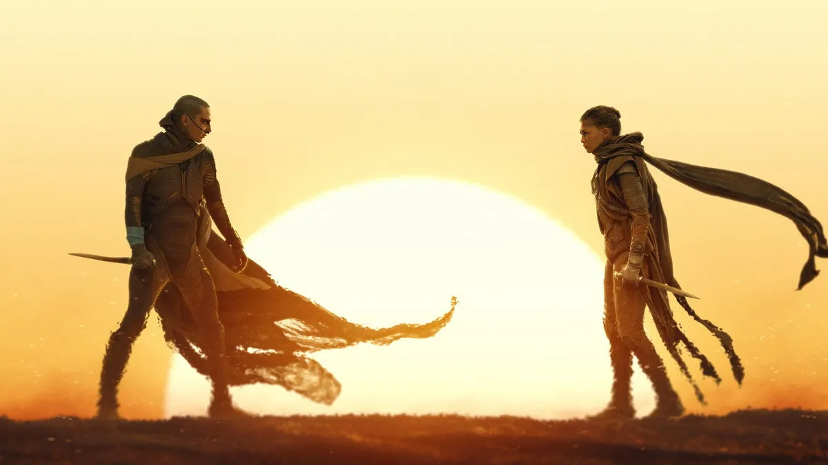 Dune: Part Three official backdrop with Timothée Chalamet as Emperor Paul Atreides, 2026