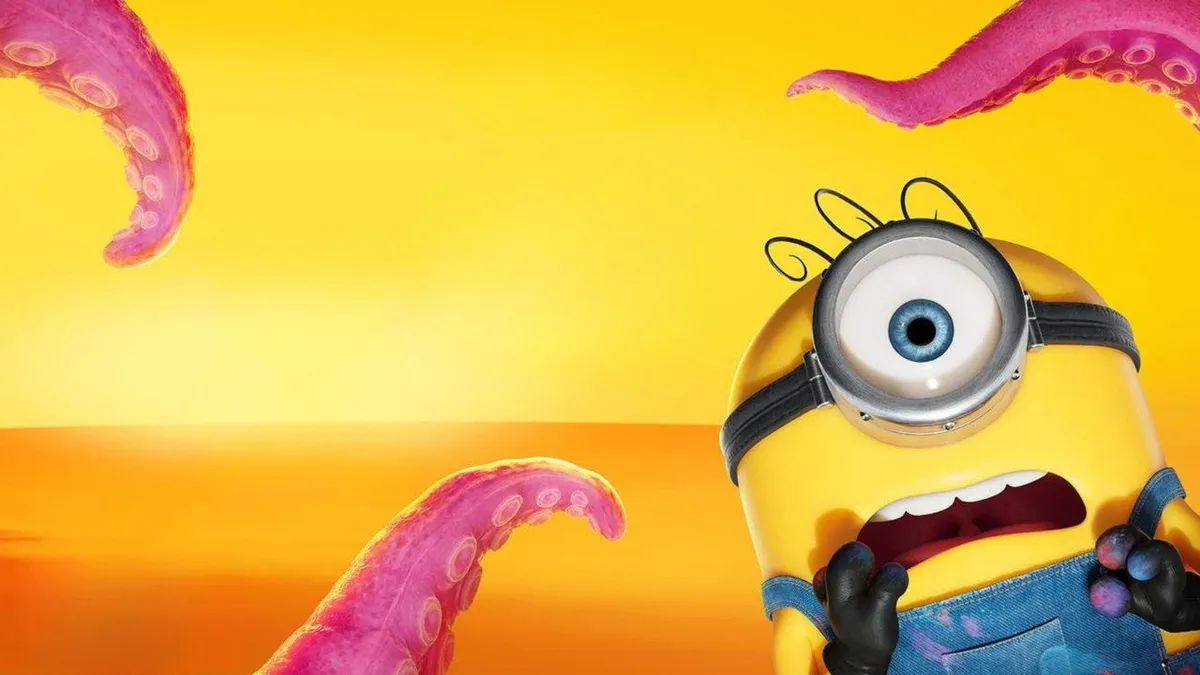 Minions & Monsters promotional backdrop, Illumination animated film releasing July 1 2026