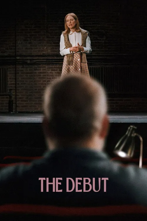 Movie poster for The Debut (2026), directed by Jesse Eisenberg and starring Julianne Moore and Paul Giamatti, distributed by A24