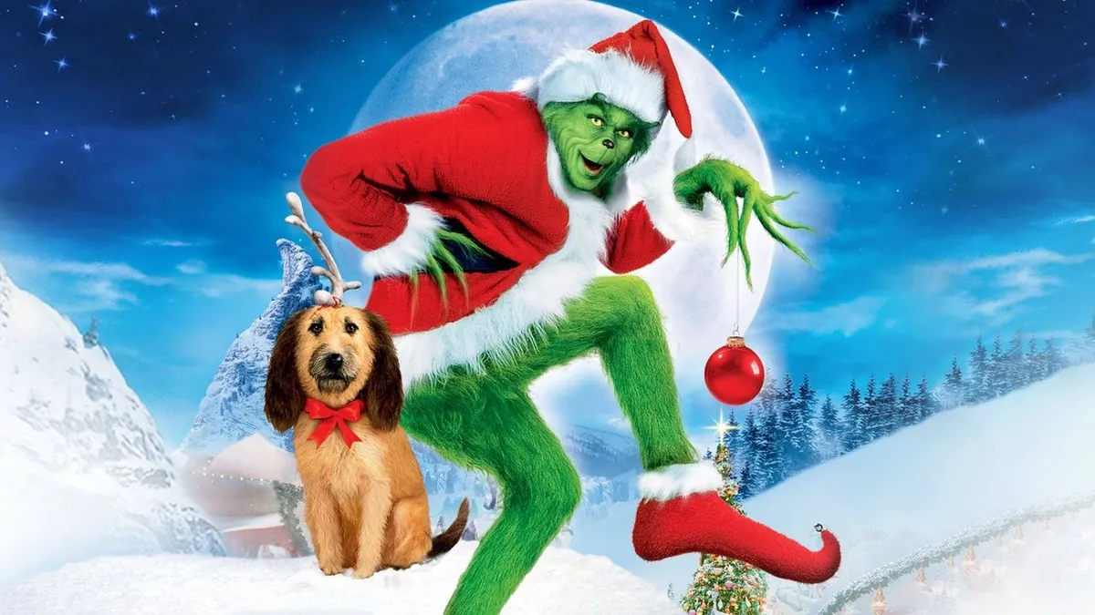 Jim Carrey as The Grinch in How the Grinch Stole Christmas (2000), directed by Ron Howard for Universal Pictures and Imagine Entertainment