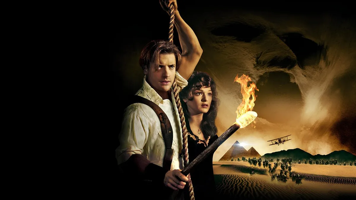 Brendan Fraser and Rachel Weisz in The Mummy (1999), Universal Pictures, the original franchise film now getting a fourth installment