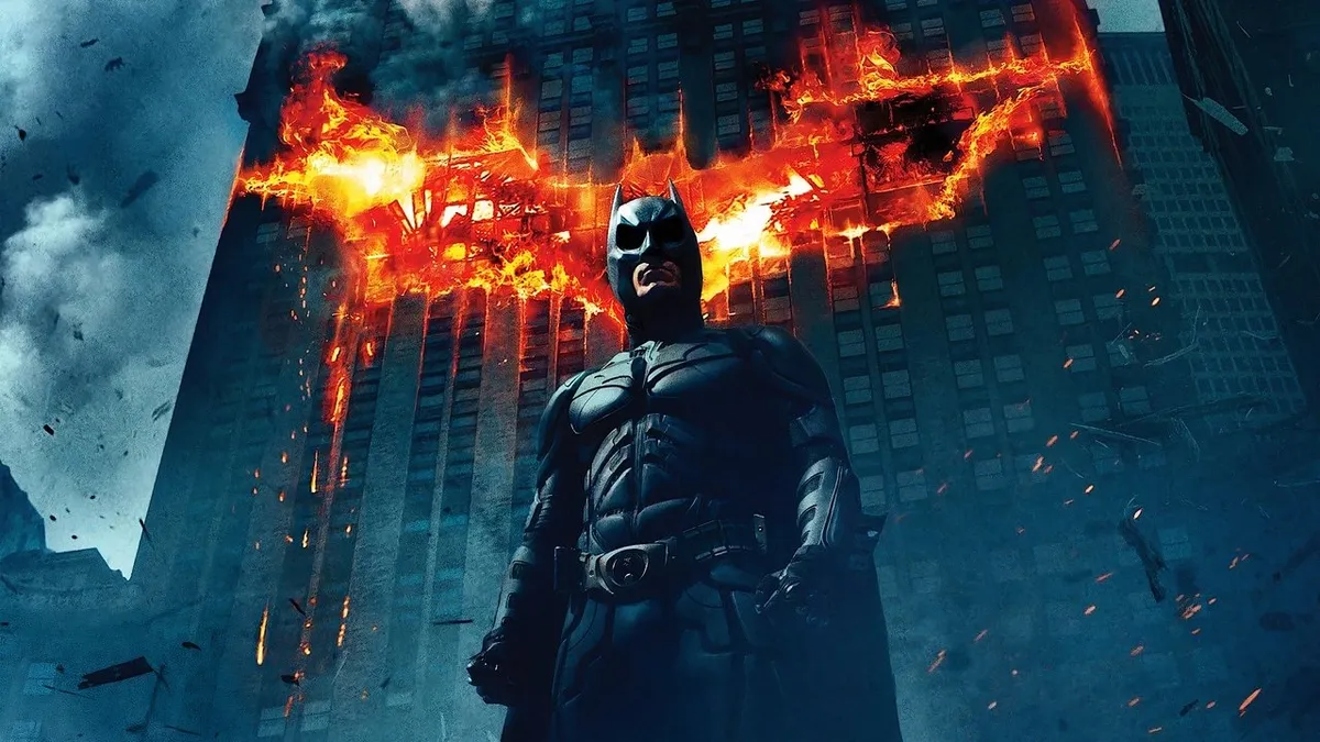 Cinematic backdrop from The Dark Knight (2008), a Warner Bros. film at the center of the $110 billion Paramount Skydance and Warner Bros. Discovery merger dispute in 2026