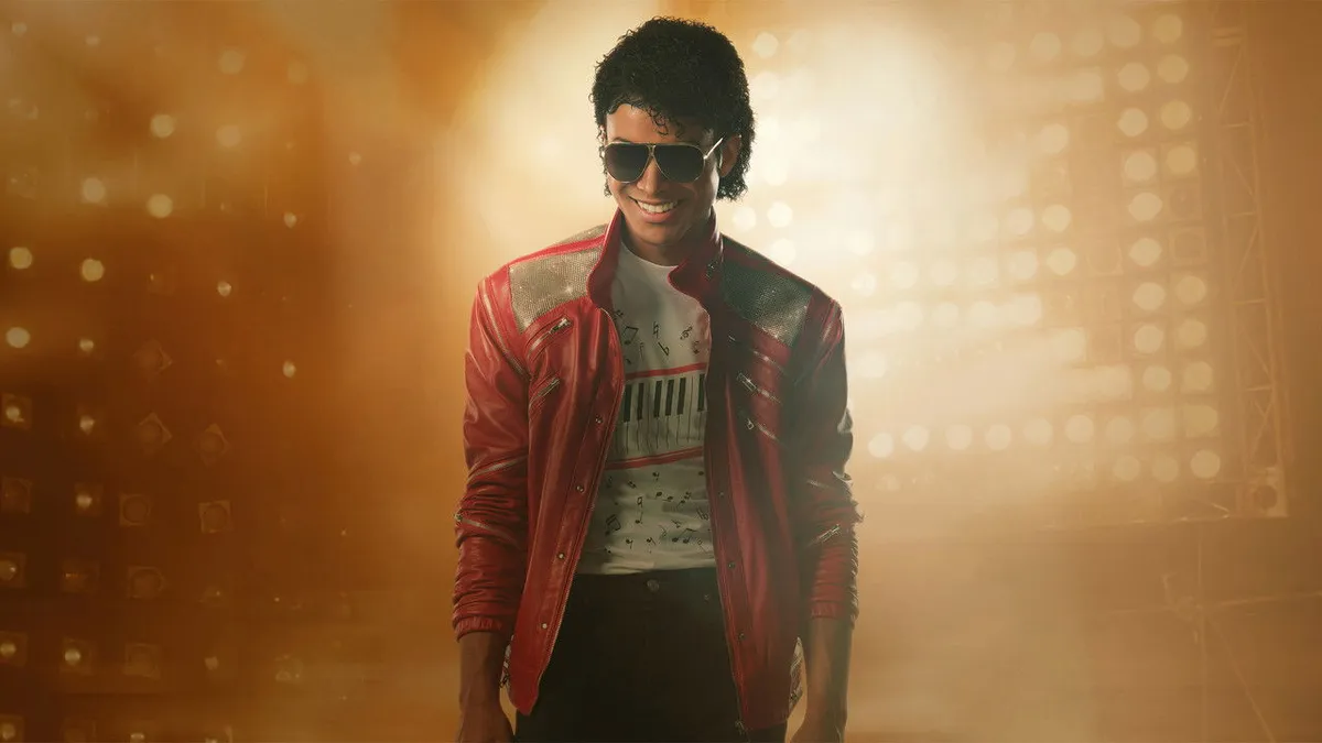 Backdrop from Michael (2026), the Lionsgate biopic in which Jaafar Jackson portrays his uncle Michael Jackson