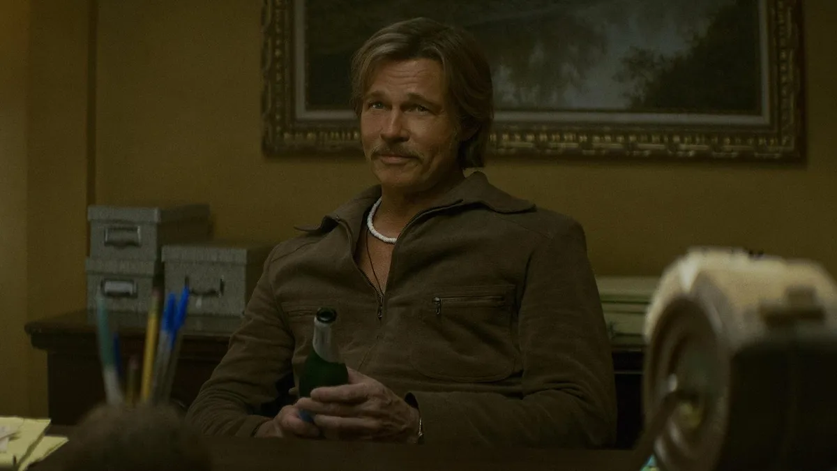 Promotional backdrop for The Further Mis-Adventures of Cliff Booth, Brad Pitt Netflix film directed by David Fincher, 2026