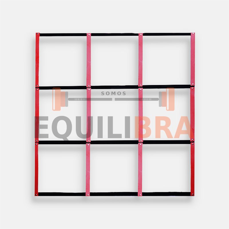 Cuadrilátero de 9 bloques con flejes de 40 Cm