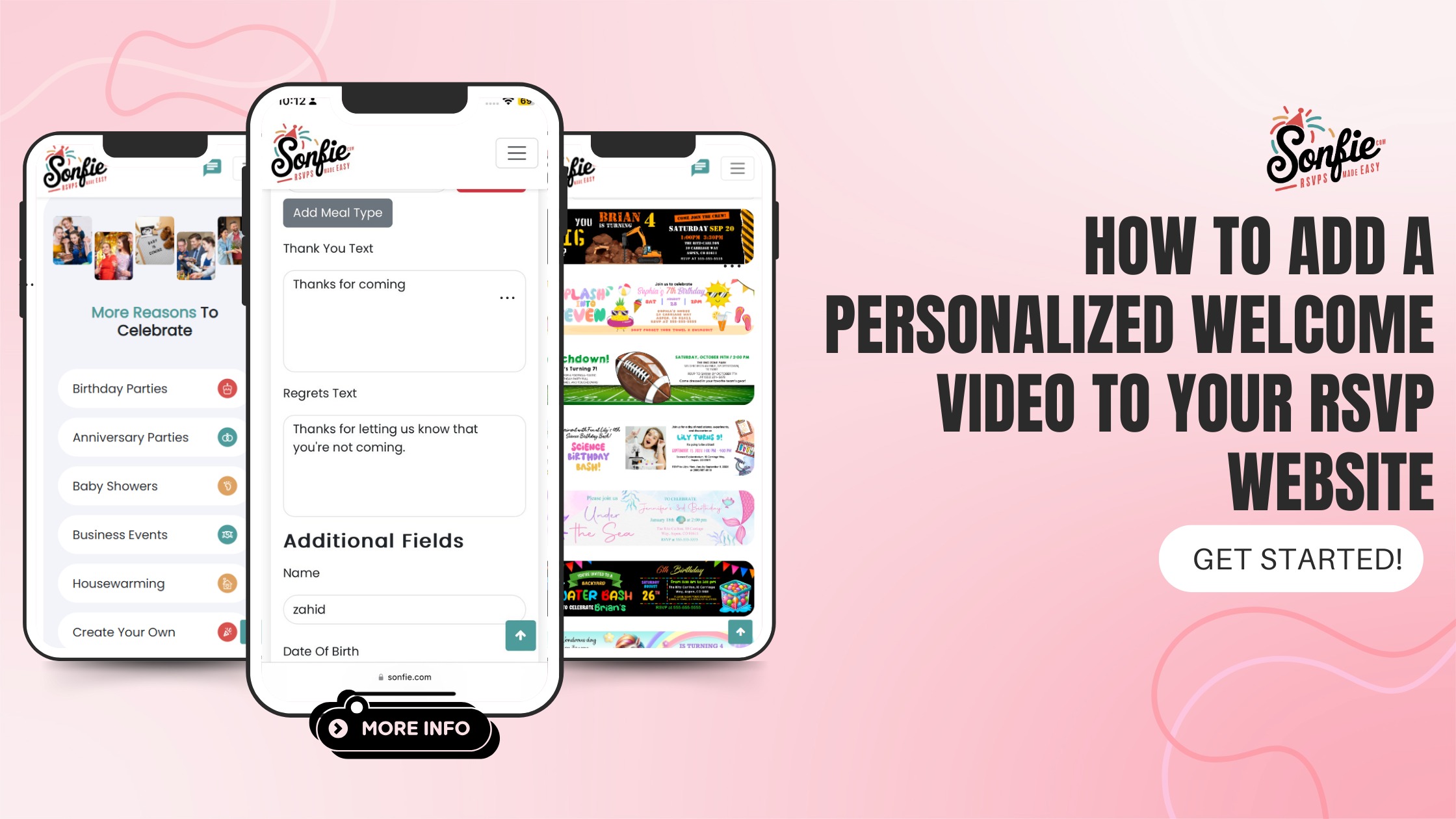 How to Add a Personalized Welcome Video to Your RSVP Website with Sonfie