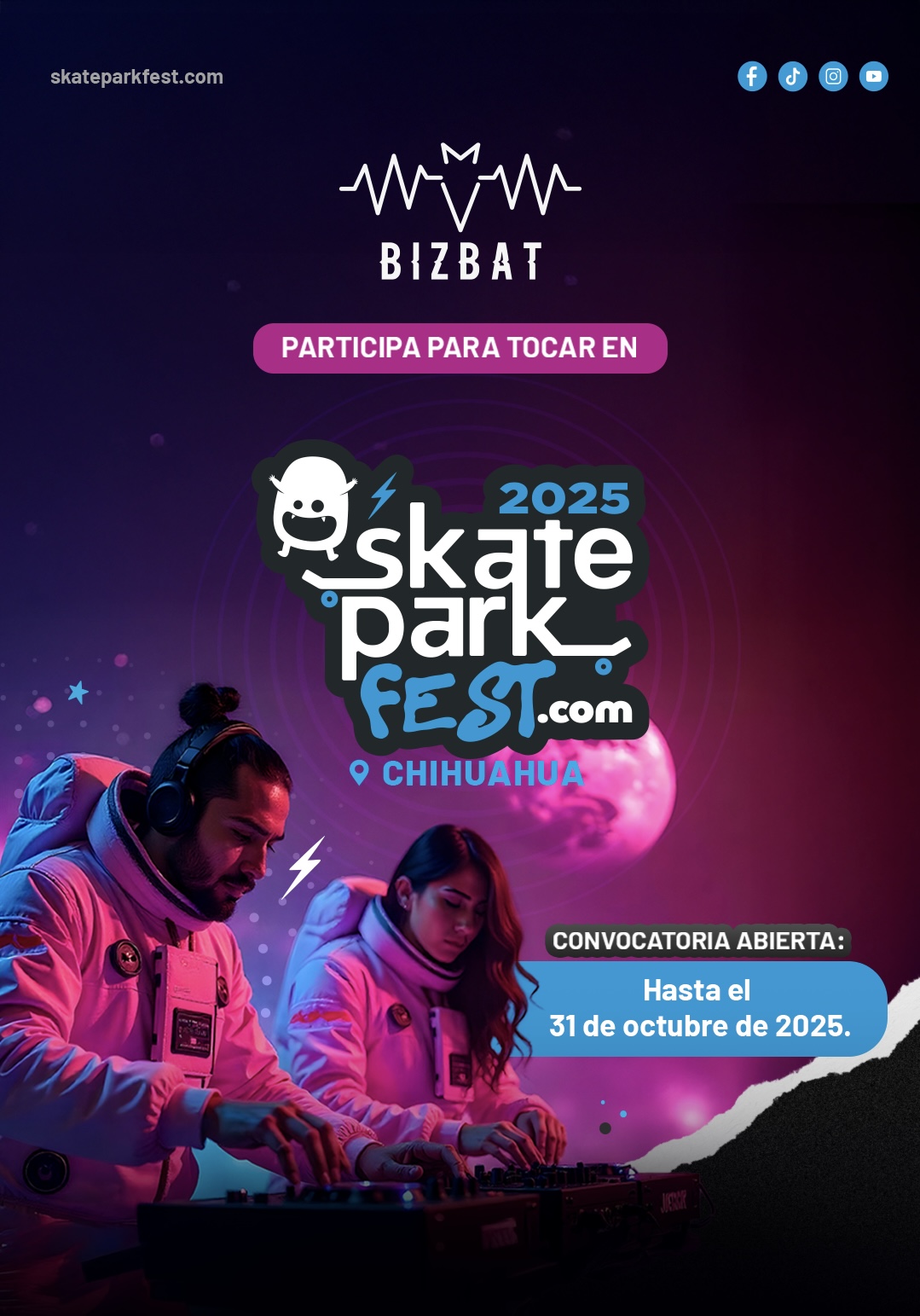 Toca en Skateparkfest 2025 – Convocatoria para DJs